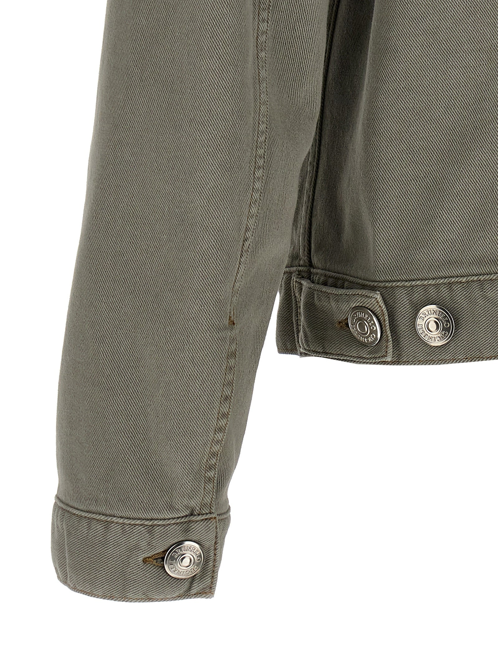 Brunello Cucinelli Graue Jeansjacke aus Baumwolle