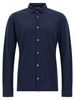 ZANONE Blaue Baumwollbluse