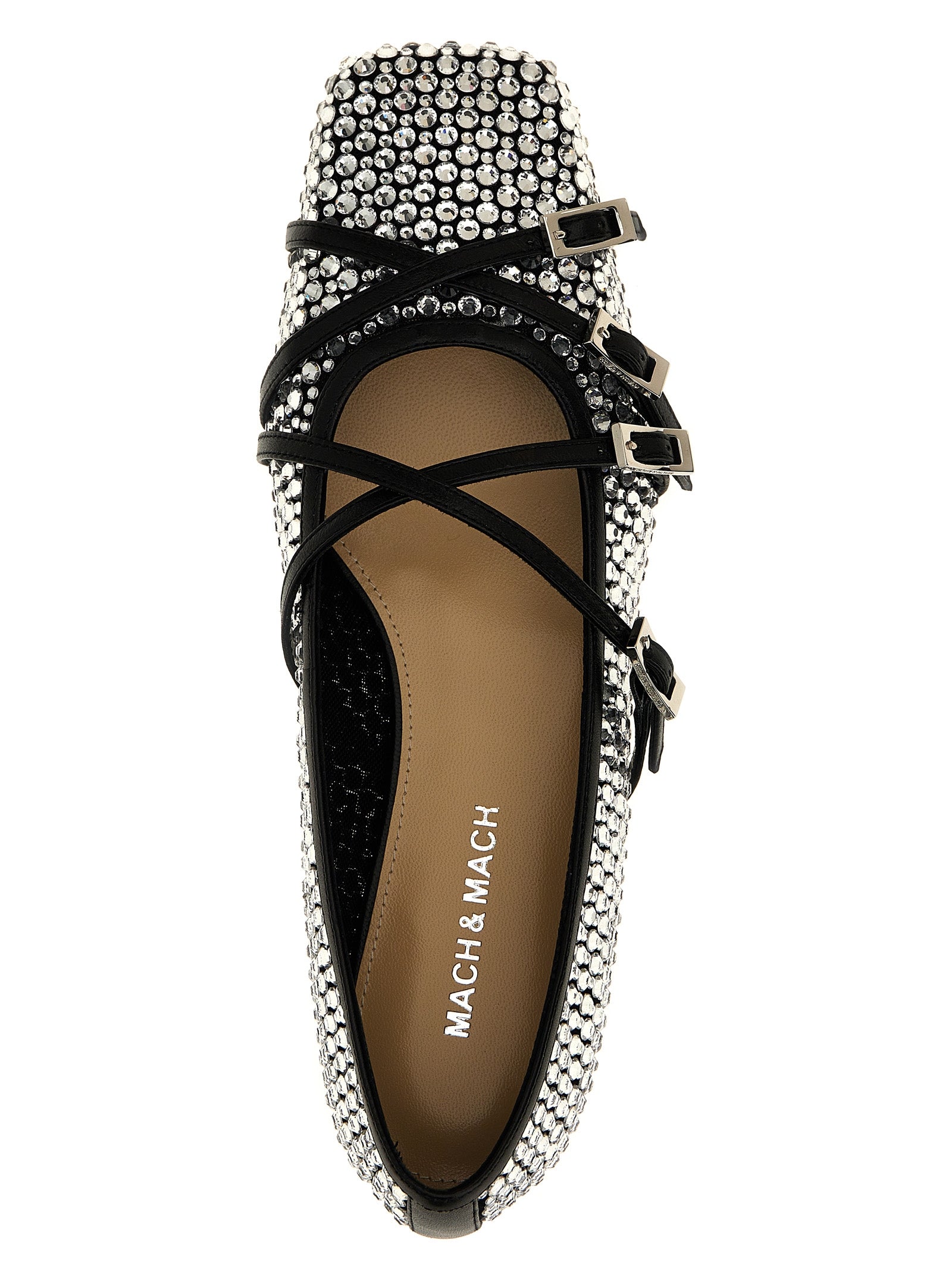 MACH & MACH Schwarze Ballerinas aus Polyamid