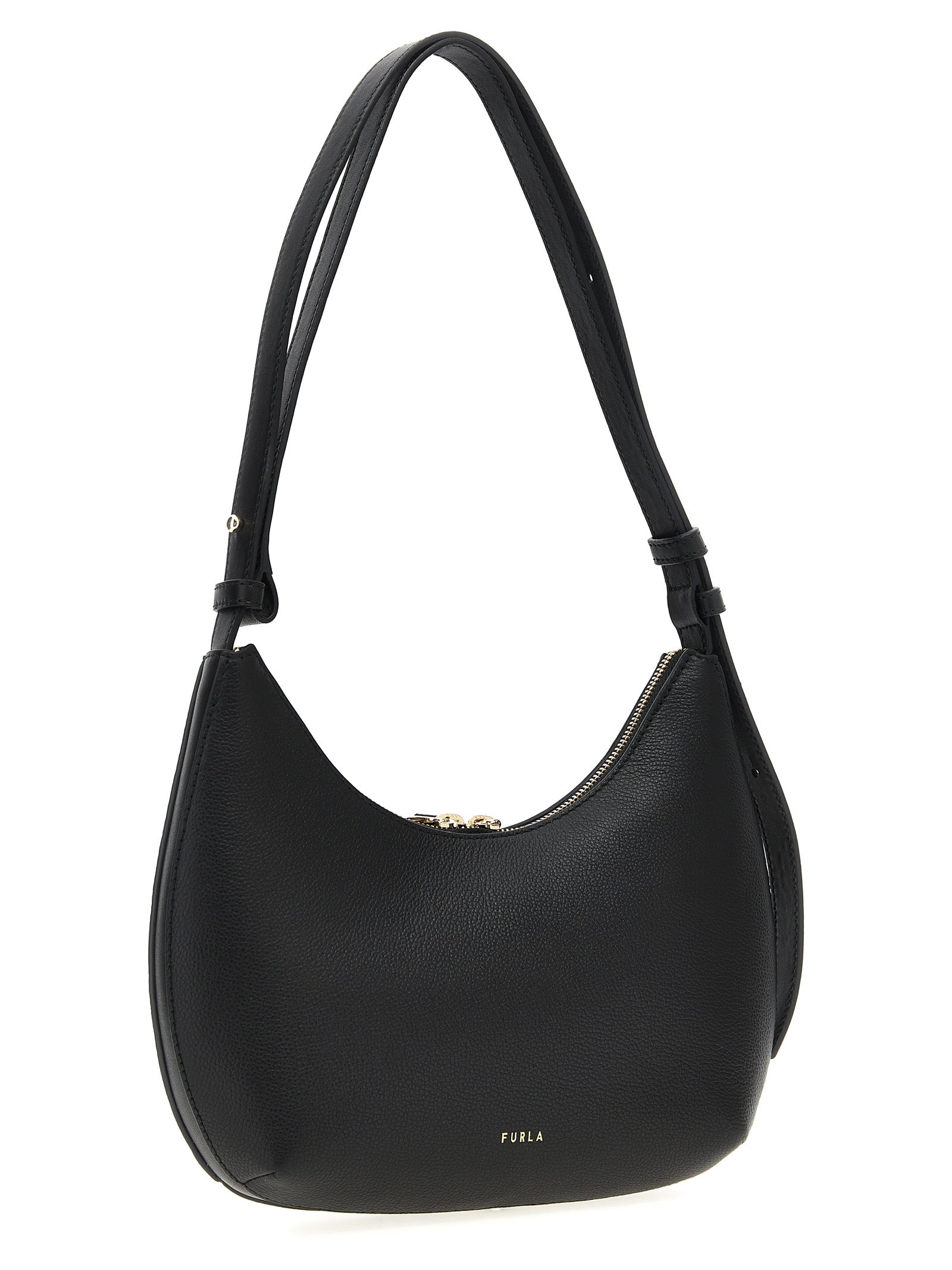 Furla Schwarze Leder Umhängetasche