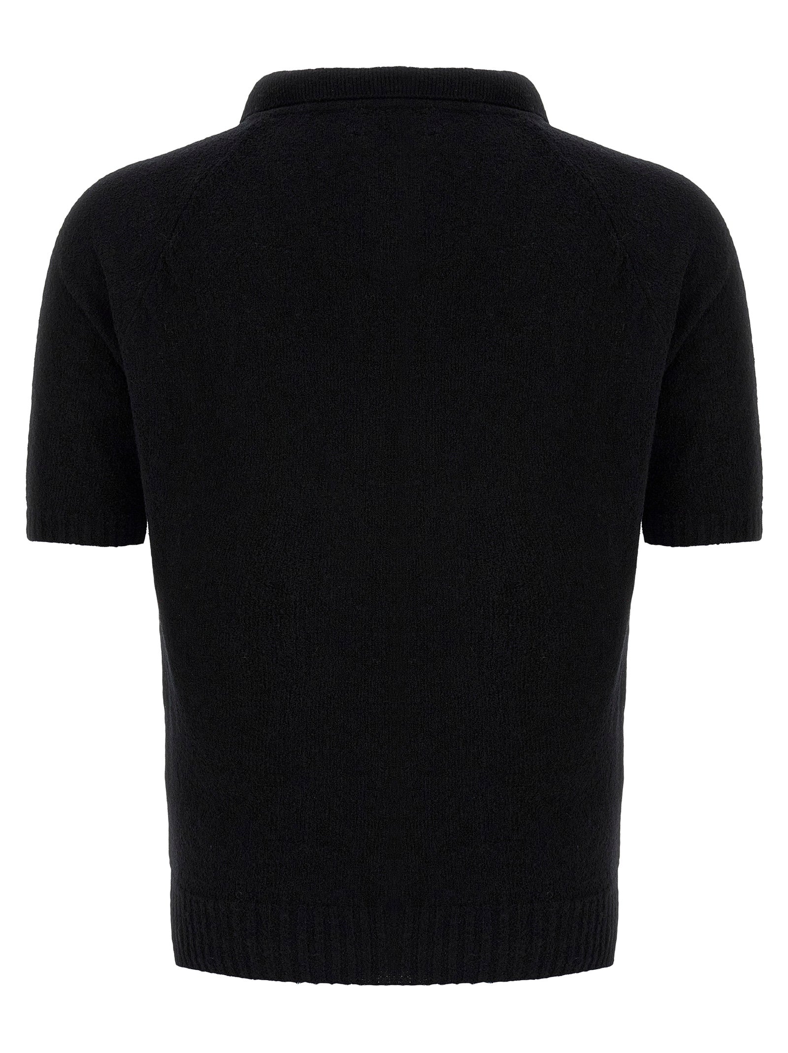 MA'RY'YA Schwarzes Baumwoll-Poloshirt