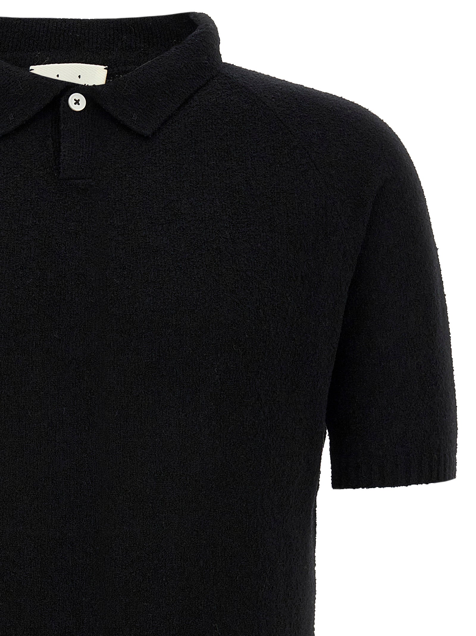 MA'RY'YA Schwarzes Baumwoll-Poloshirt