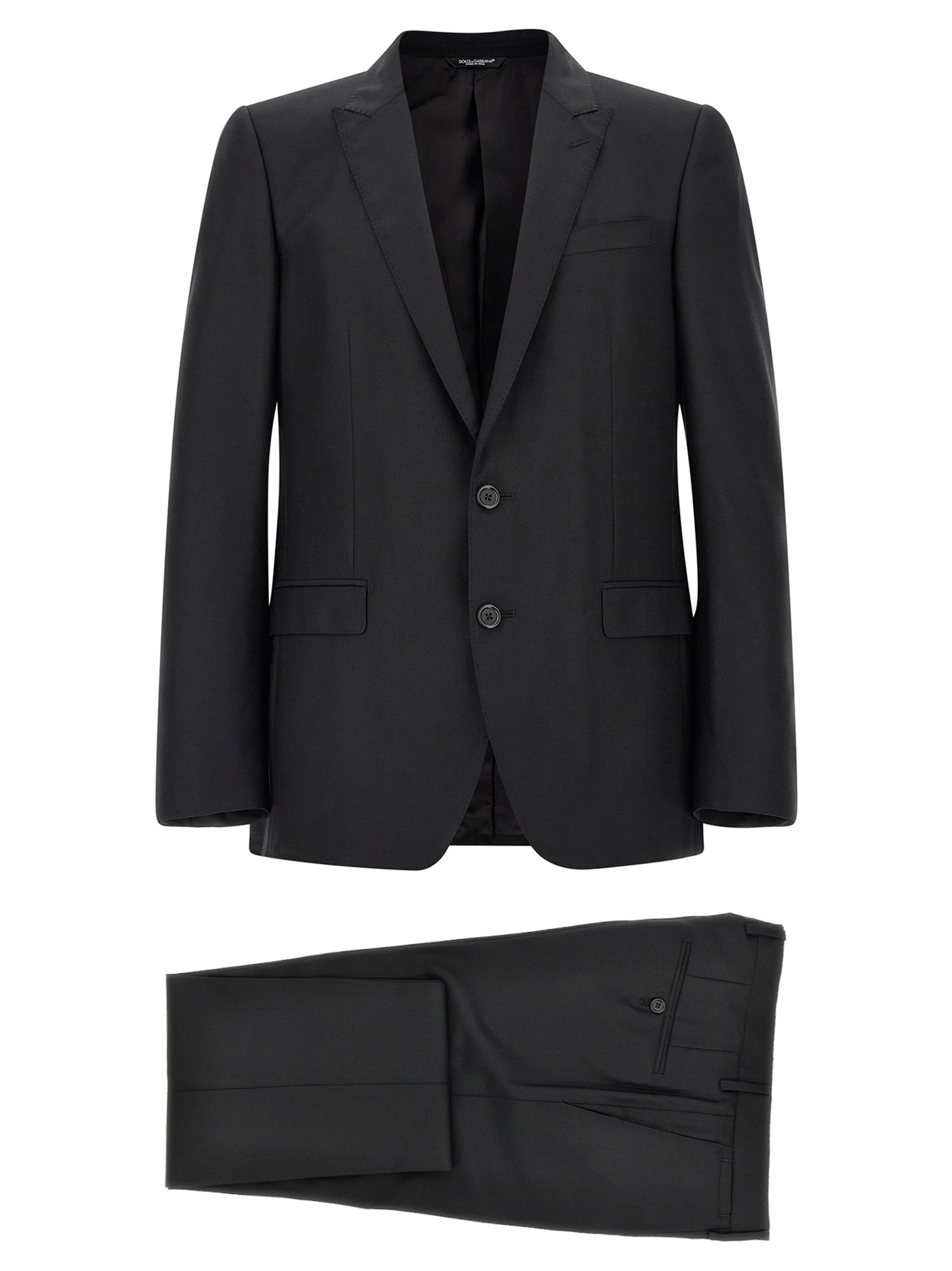 Dolce & Gabbana Schwarzer Zweiteiler aus reiner Schurwolle