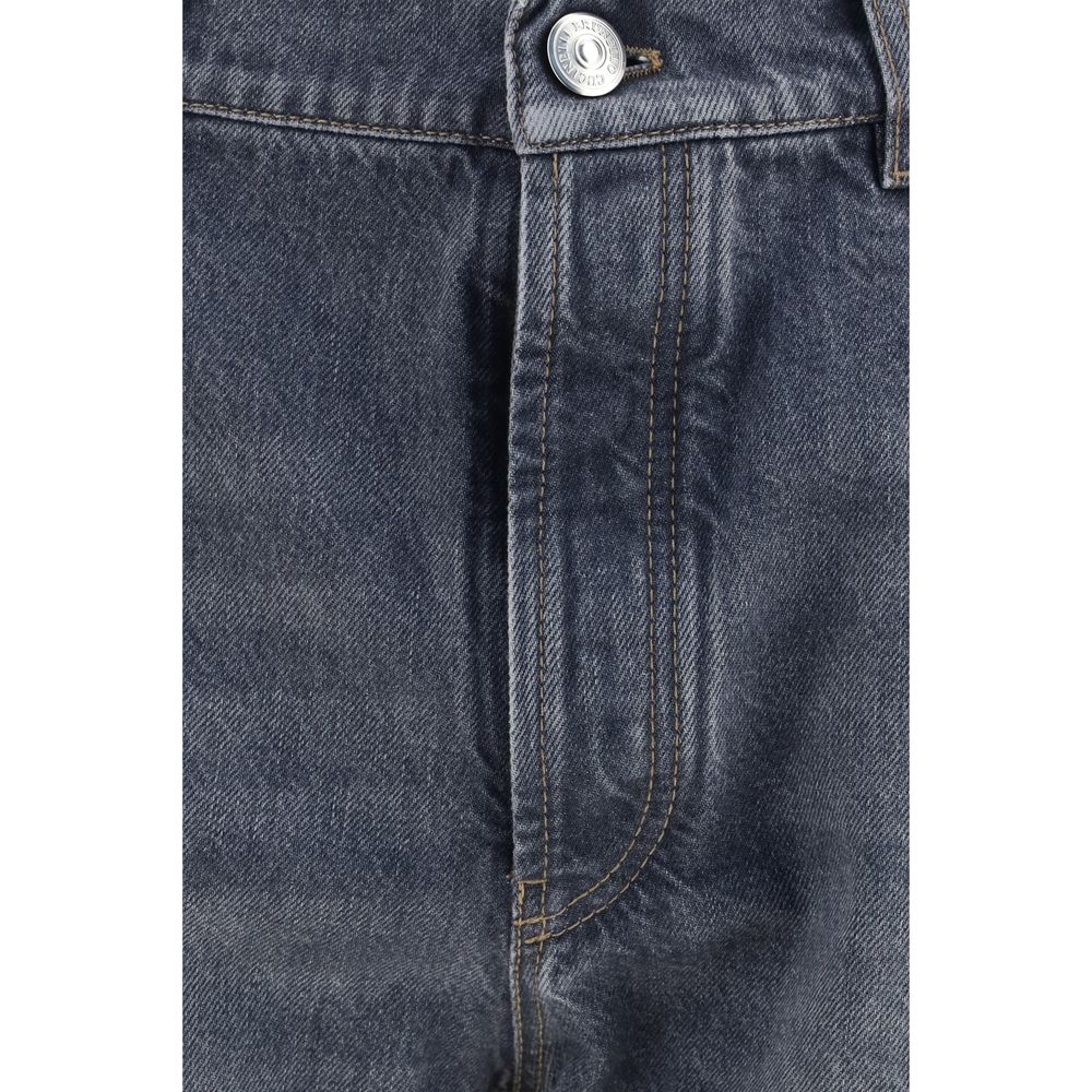Brunello Cucinelli Graue Jeans aus Baumwolle im geraden Schnitt