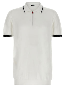 Kiton Weißes Poloshirt aus Baumwolle
