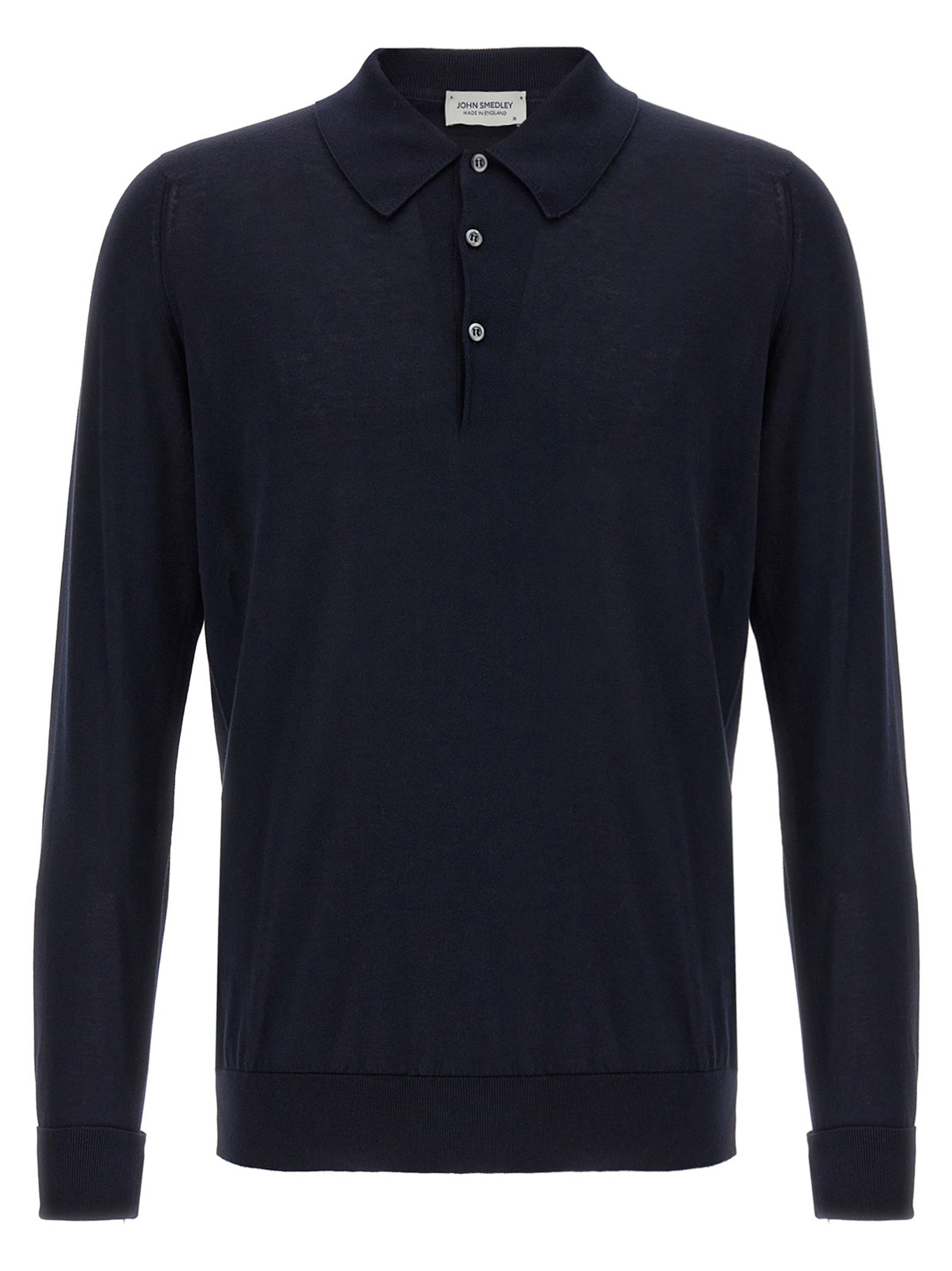 JOHN SMEDLEY Blaues Baumwoll-Polohemd