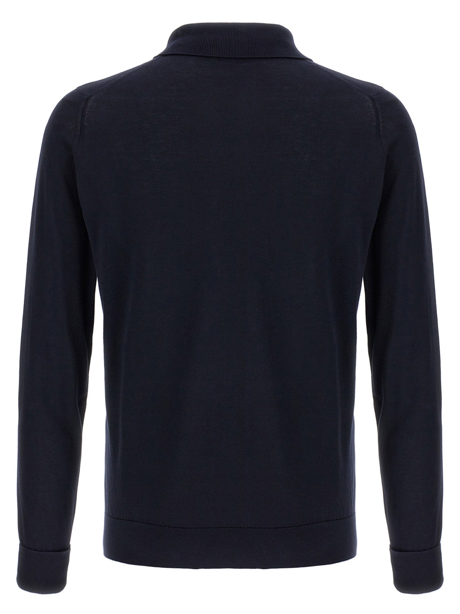 JOHN SMEDLEY Blaues Baumwoll-Polohemd