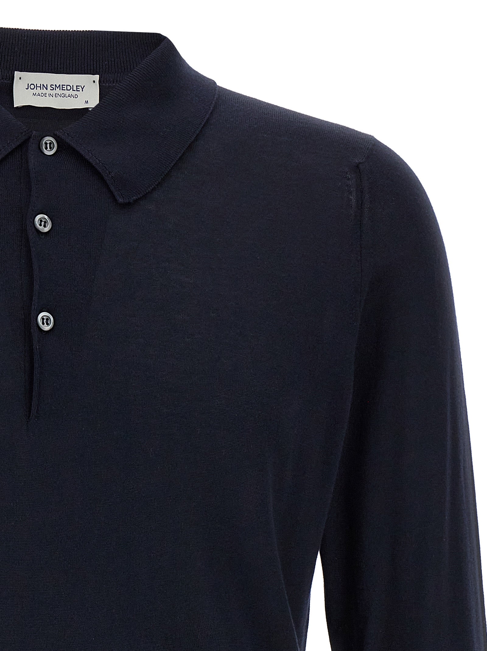 JOHN SMEDLEY Blaues Baumwoll-Polohemd