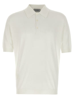 JOHN SMEDLEY Weißes Poloshirt aus Baumwolle