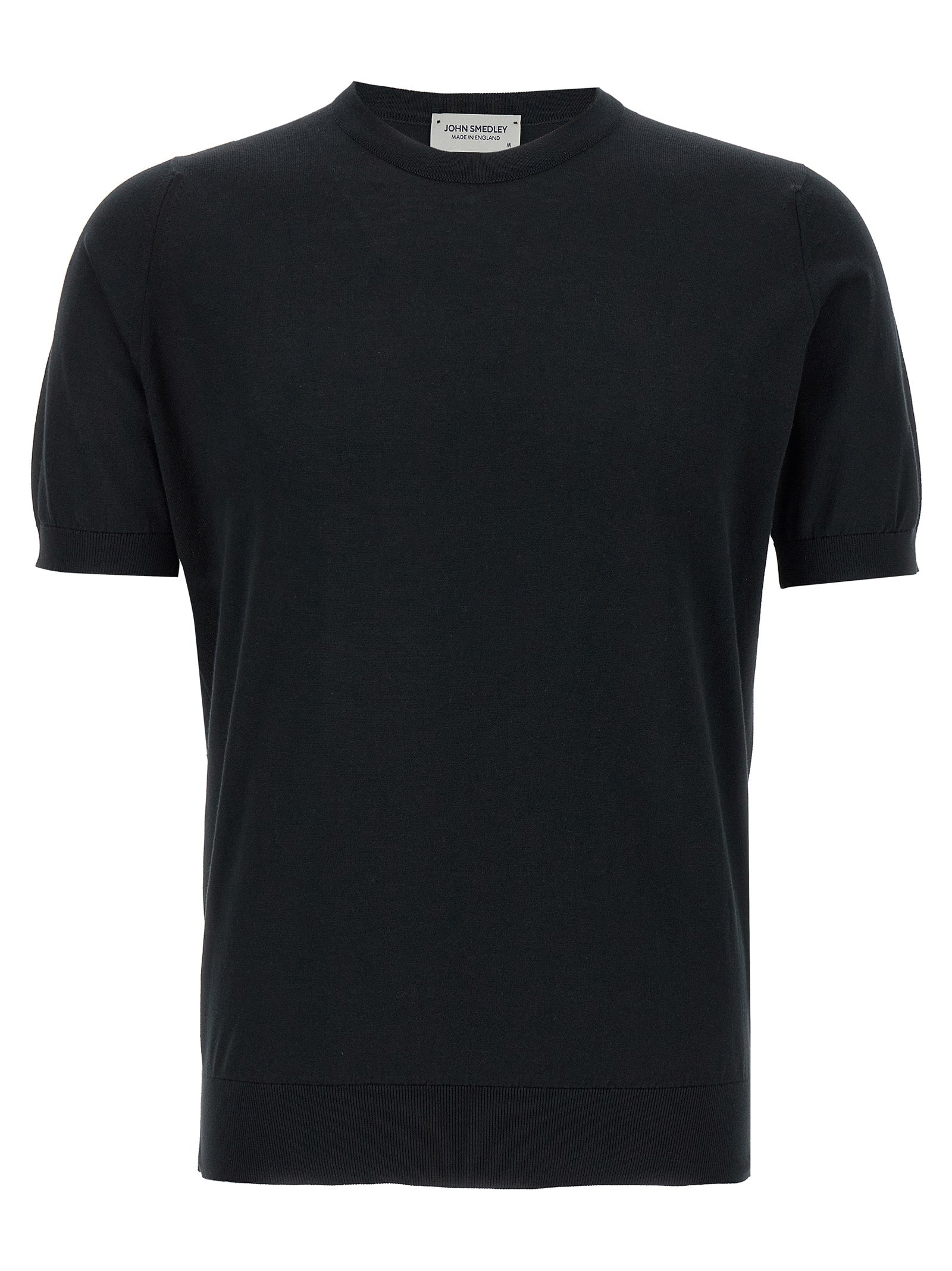 JOHN SMEDLEY Schwarzes Baumwoll-T-Shirt