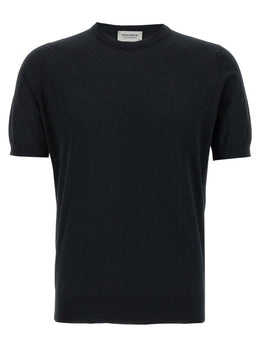 JOHN SMEDLEY Schwarzes Baumwoll-T-Shirt