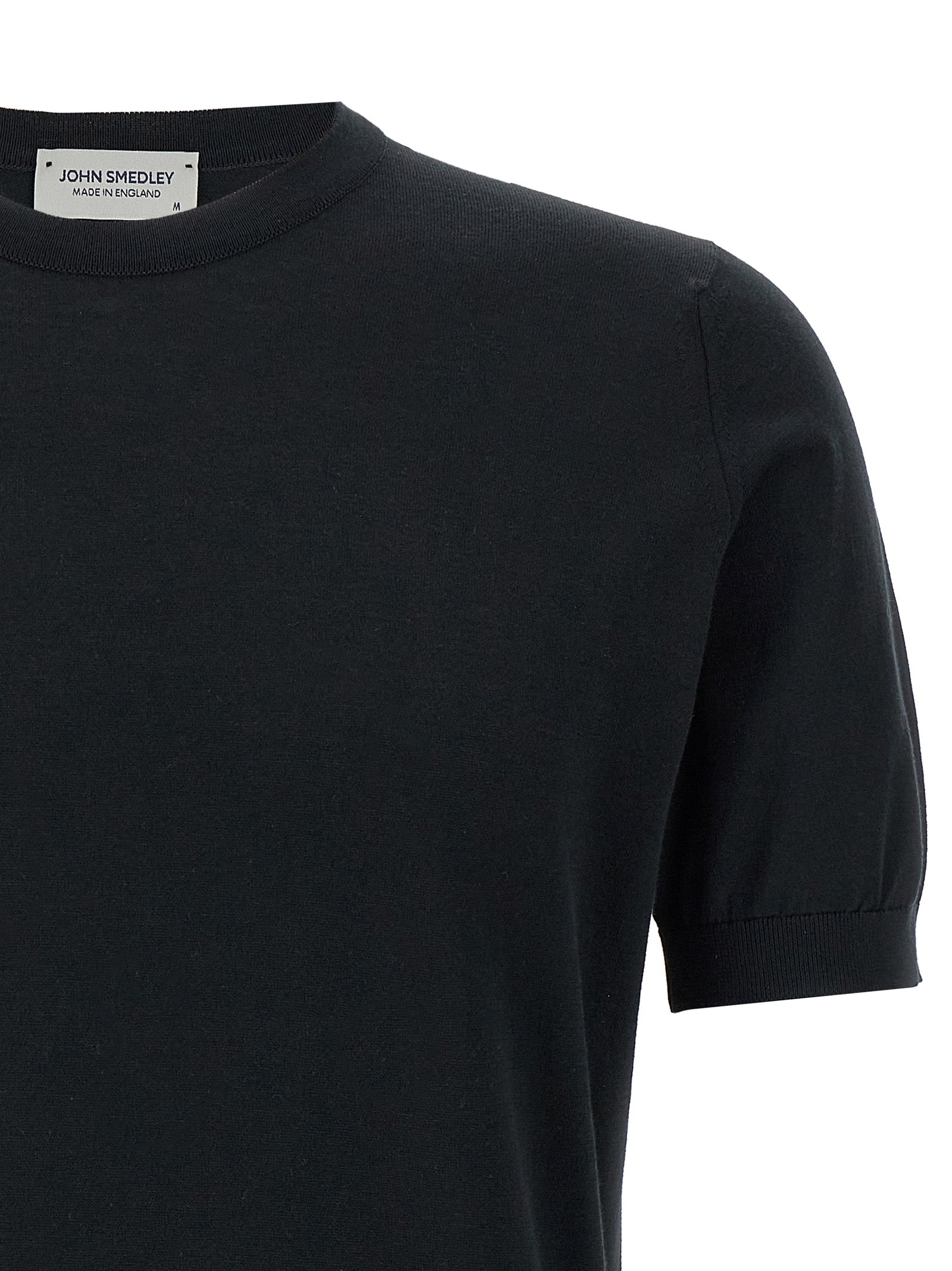 JOHN SMEDLEY Schwarzes Baumwoll-T-Shirt