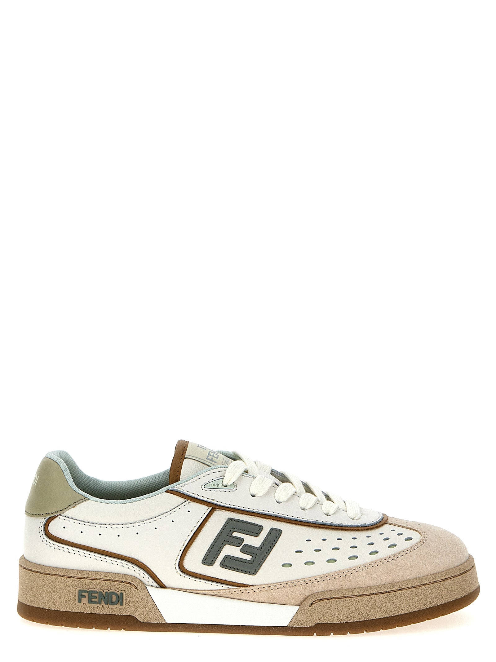 Fendi Beige Leder Low-Top Sneaker