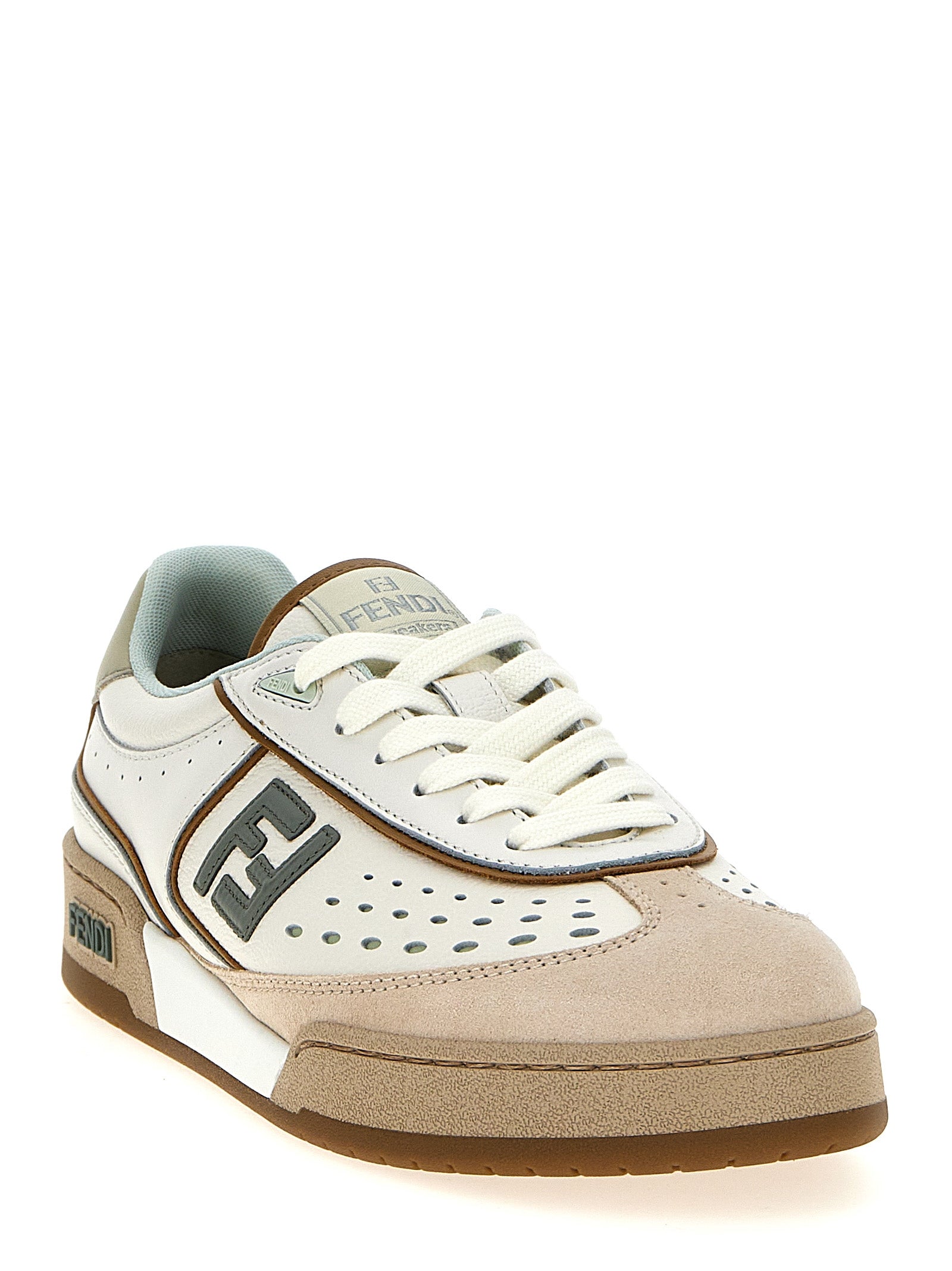 Fendi Beige Leder Low-Top Sneaker