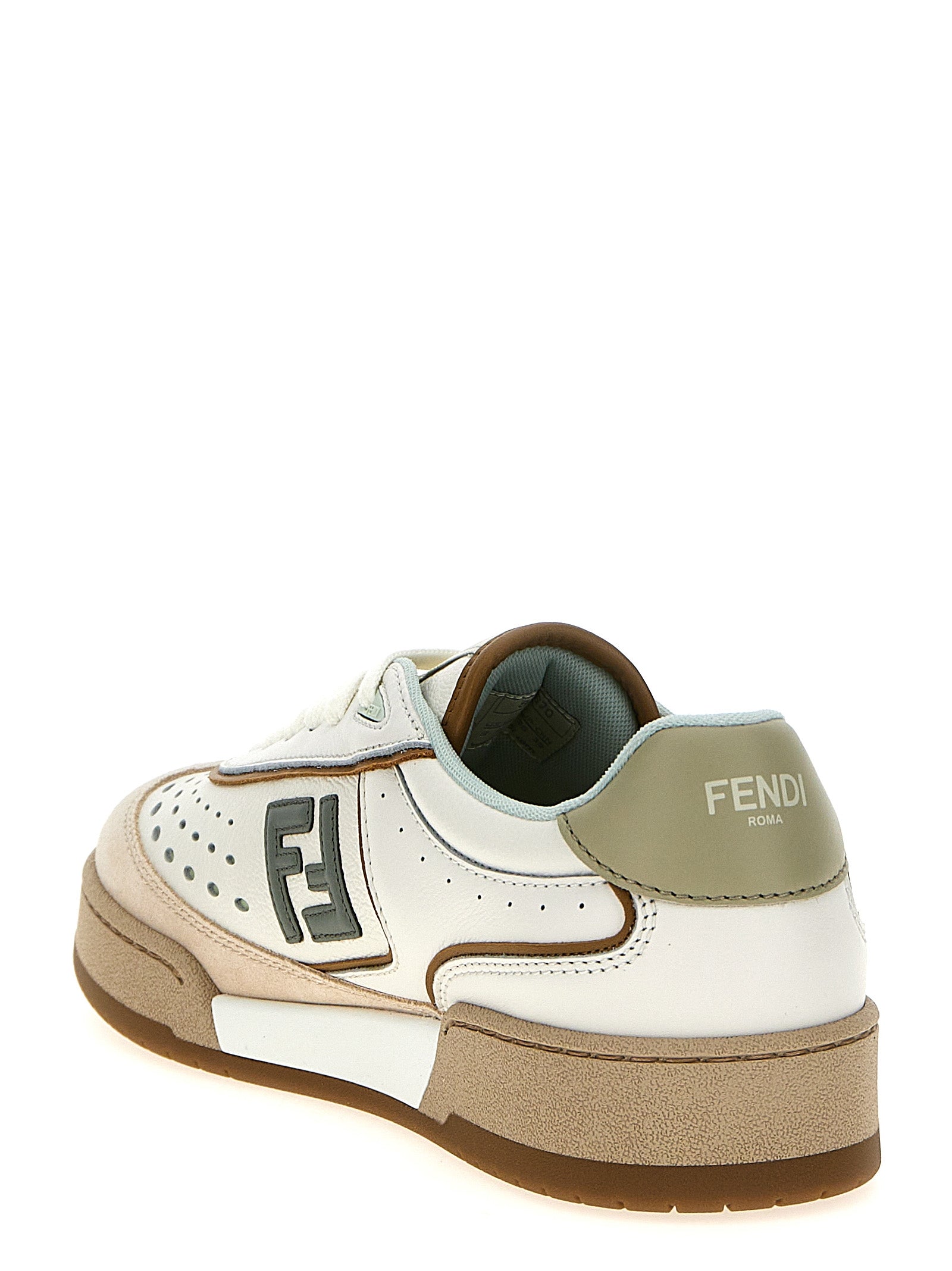 Fendi Beige Leder Low-Top Sneaker