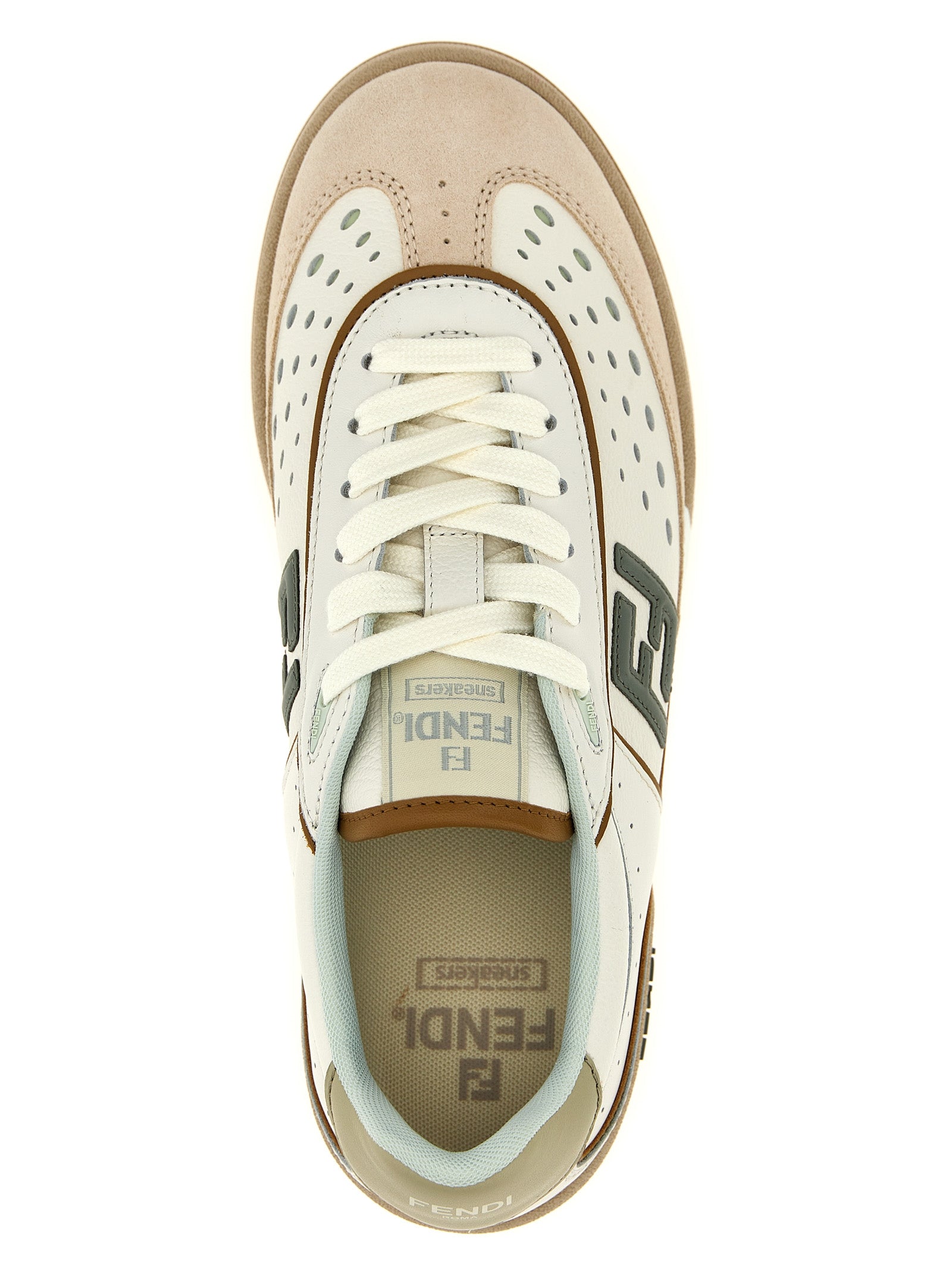 Fendi Beige Leder Low-Top Sneaker