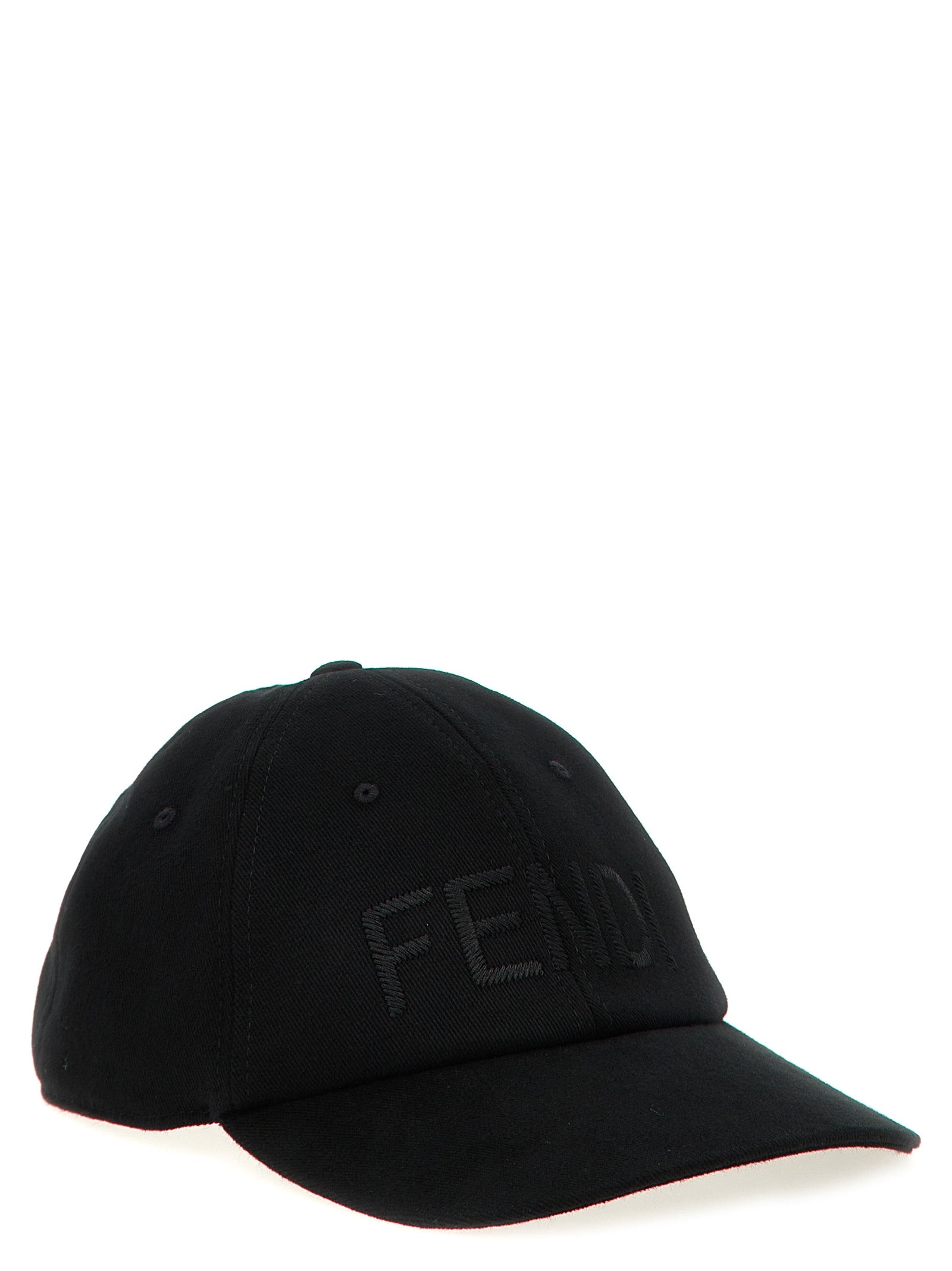 Fendi Schwarze Baumwollkappe (Baseball Cap)