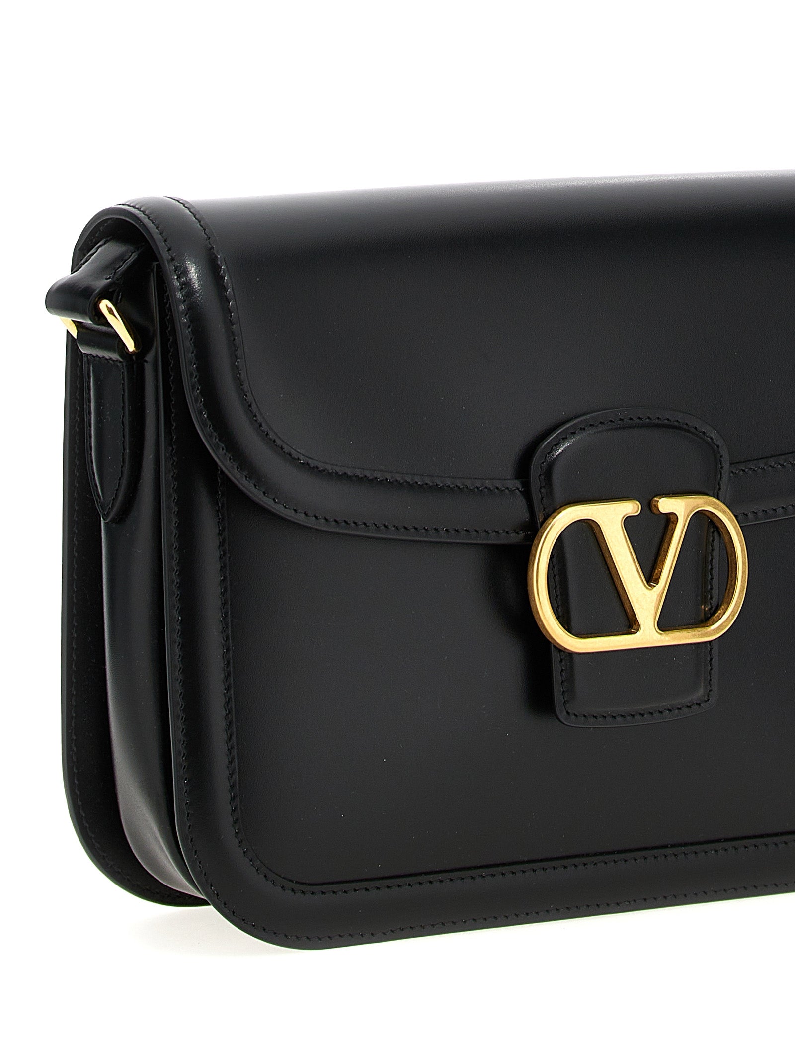 Valentino Garavani Schwarze Kalbsleder-Schultertasche