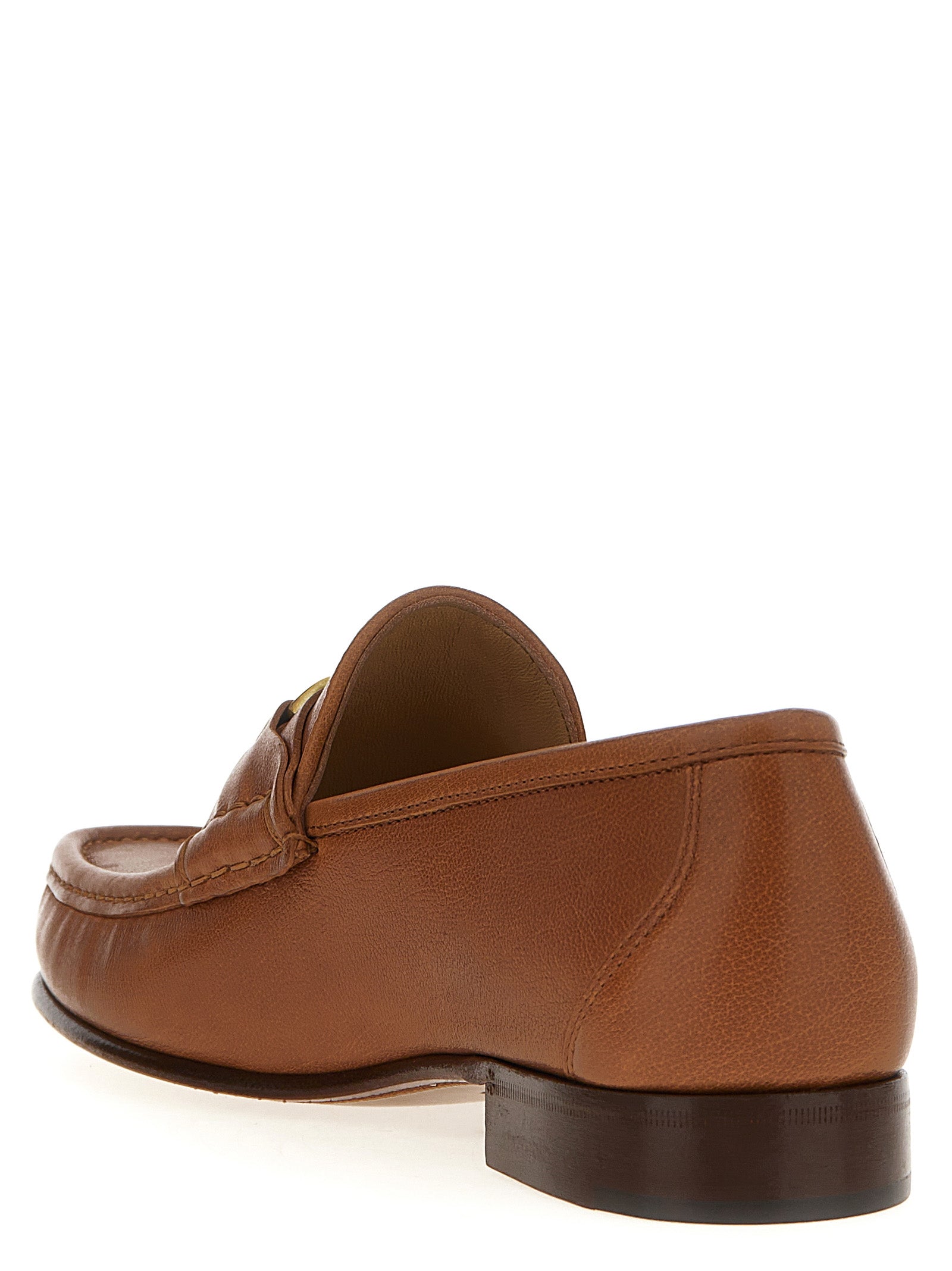 Valentino Garavani Braune Loafer aus Leder zum Hineinschlüpfen