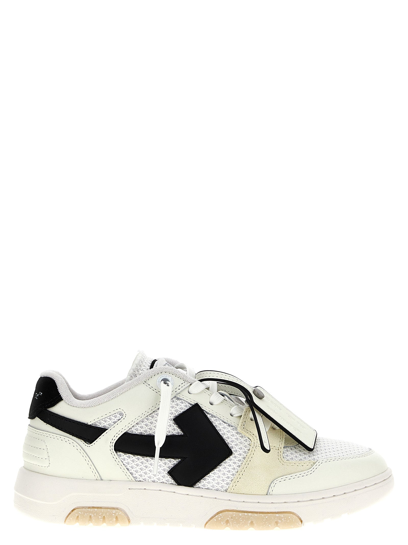 Off-White Zweifarbige Sneaker aus Rindsleder im Athletic-Stil