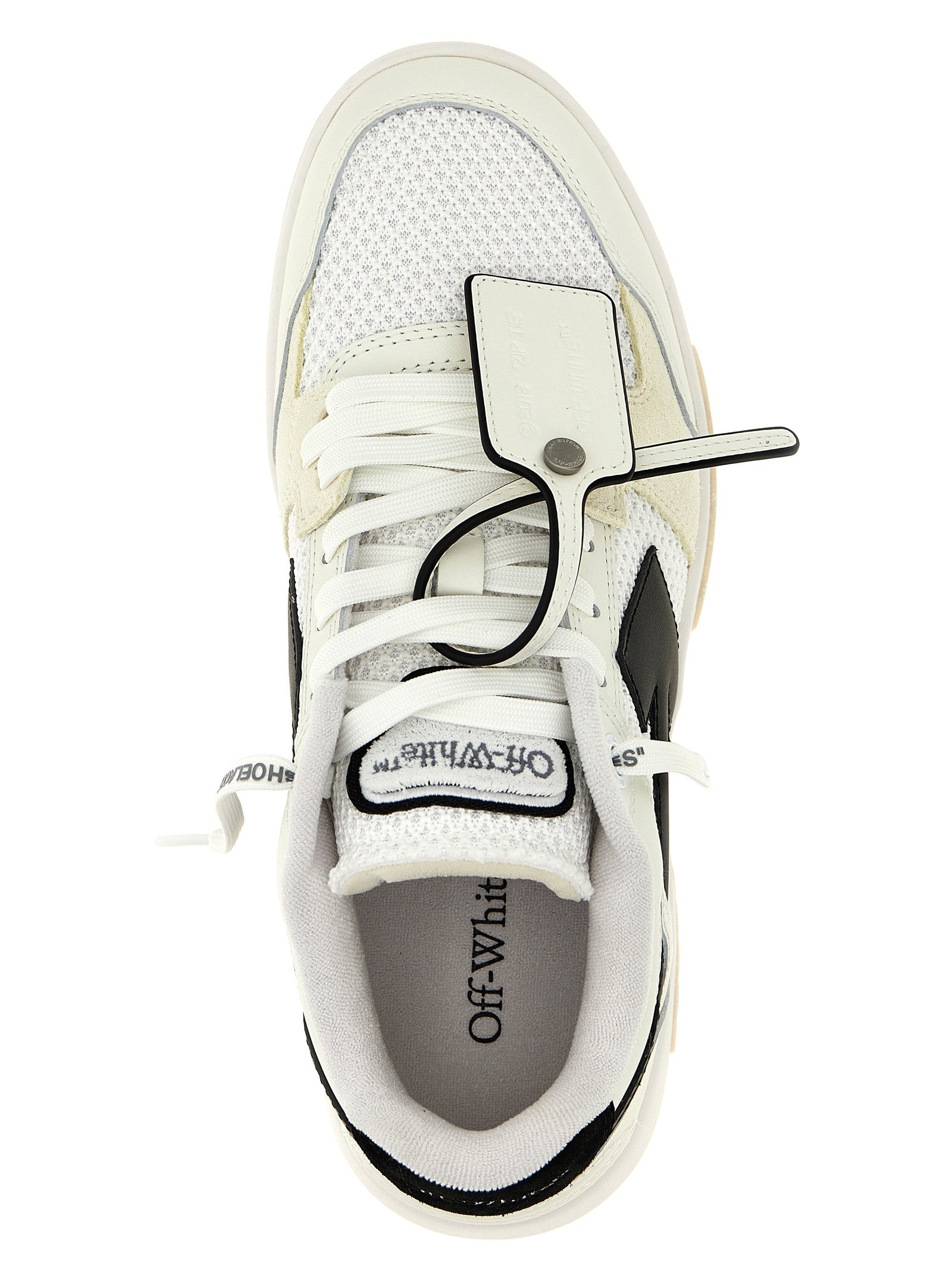 Off-White Zweifarbige Sneaker aus Rindsleder im Athletic-Stil