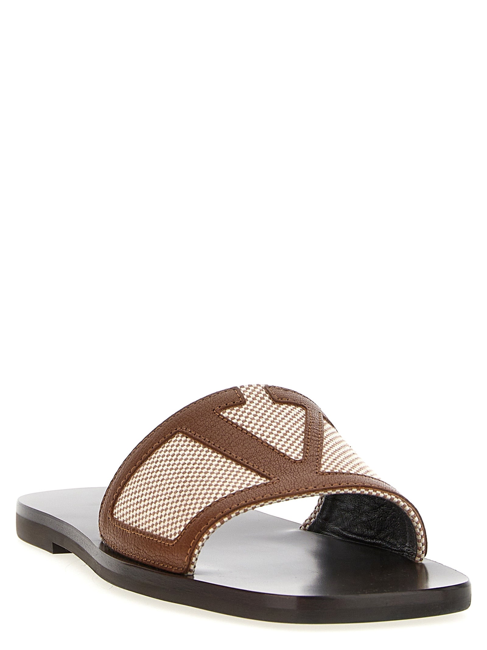 Valentino Garavani Braune Baumwoll-Slipper