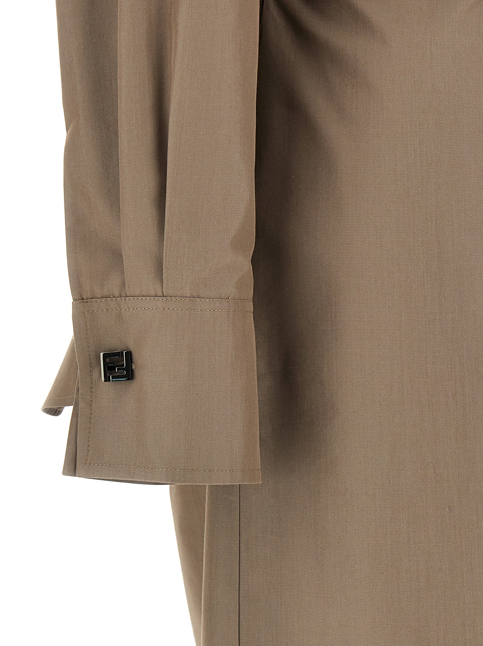 Fendi Graues Baumwoll-Midikleid