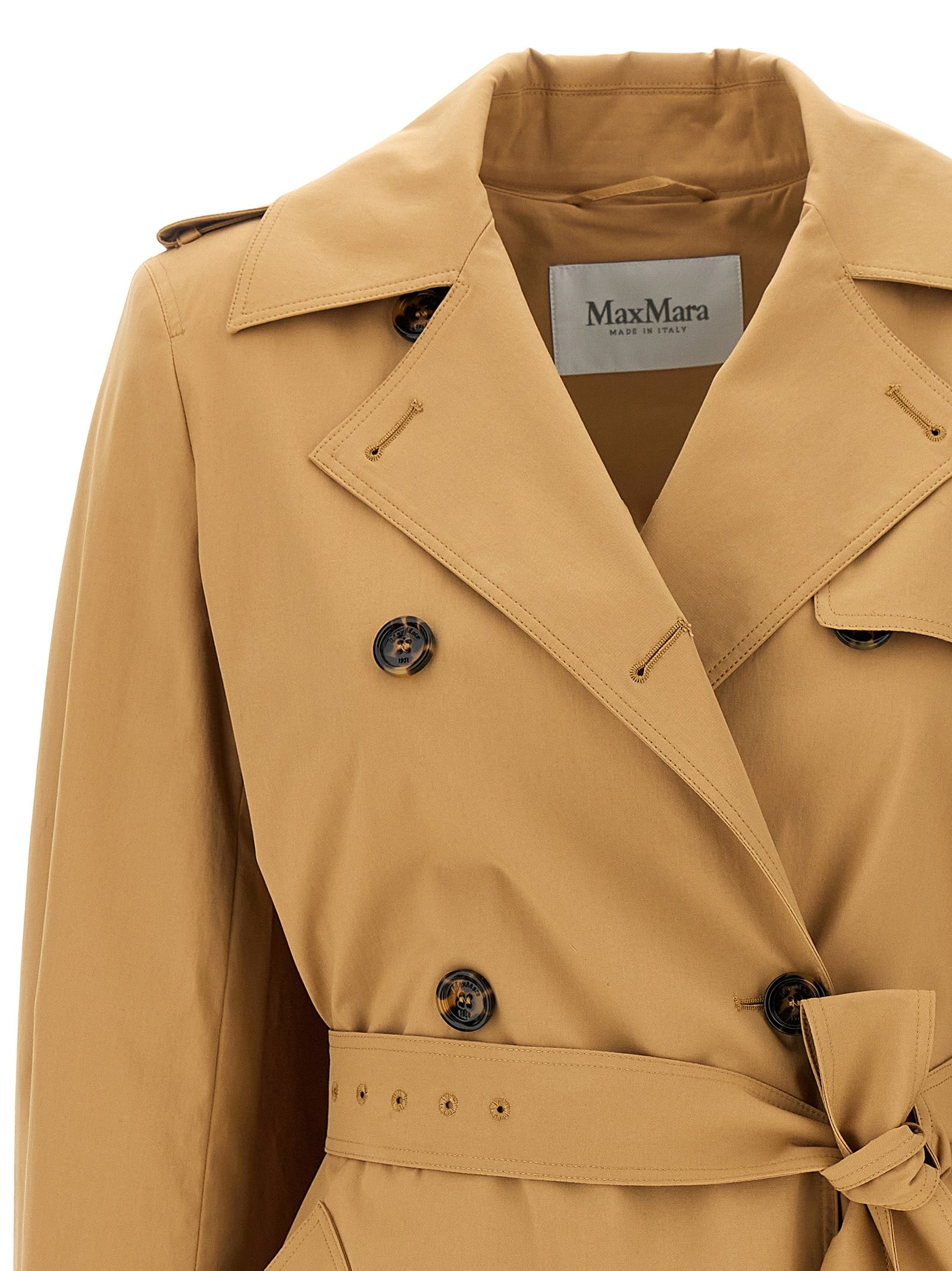 Max Mara Brauner Baumwollmantel