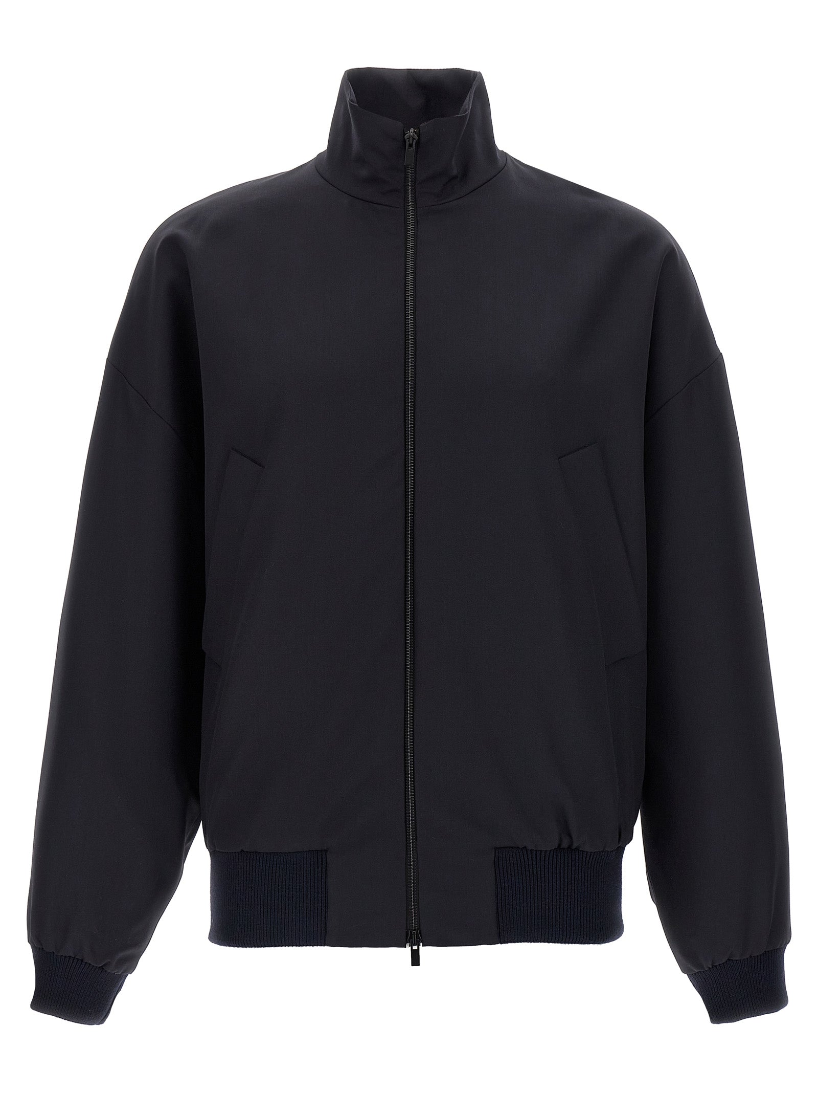 Fear Of God Blaue Jacke aus reiner Schurwolle in voller Länge