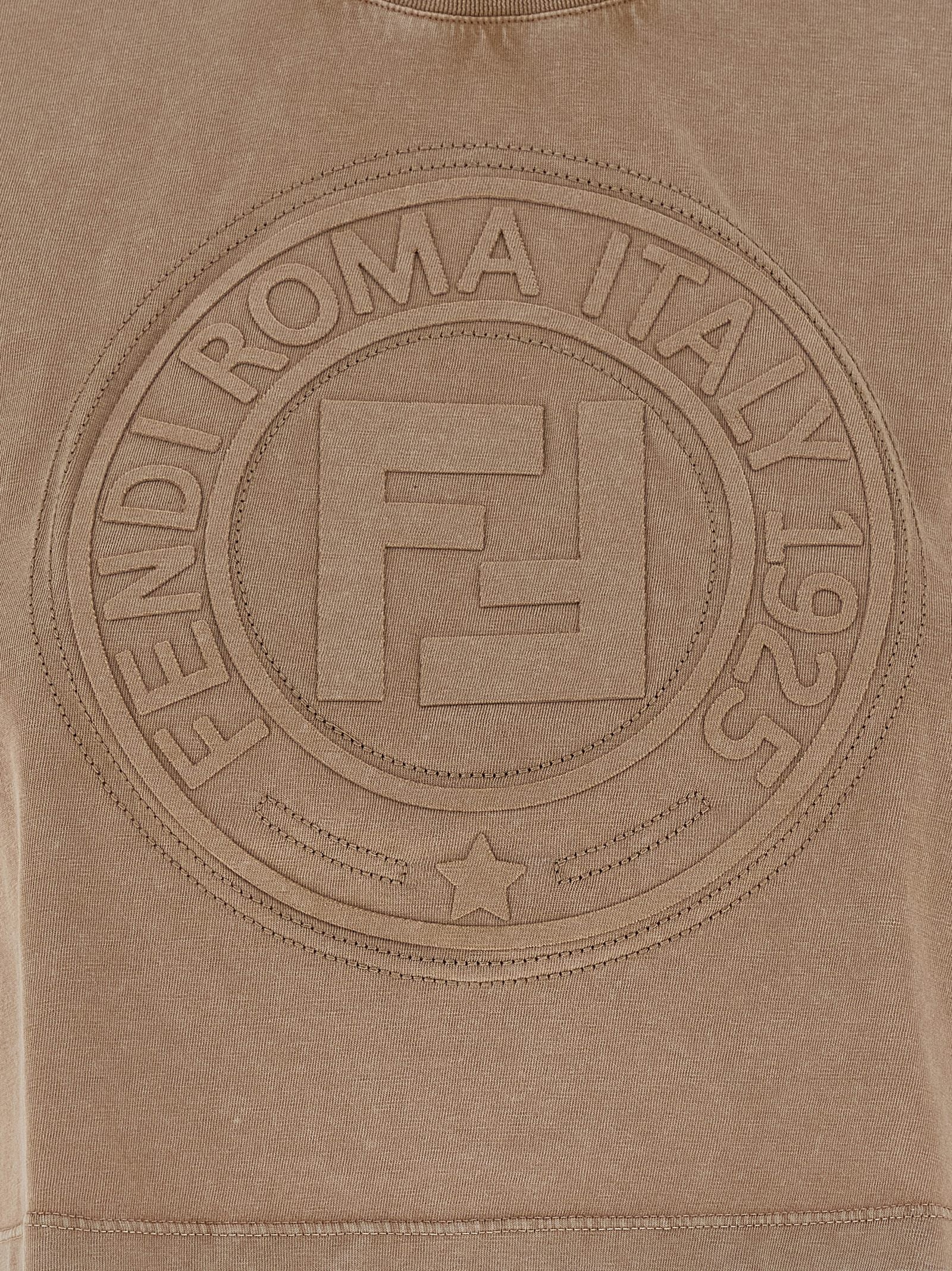 Fendi Braunes Baumwoll-T-Shirt