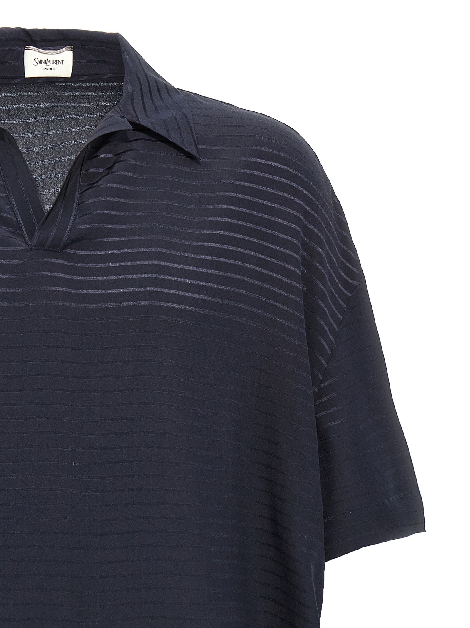Saint Laurent Blaues Poloshirt aus Seide