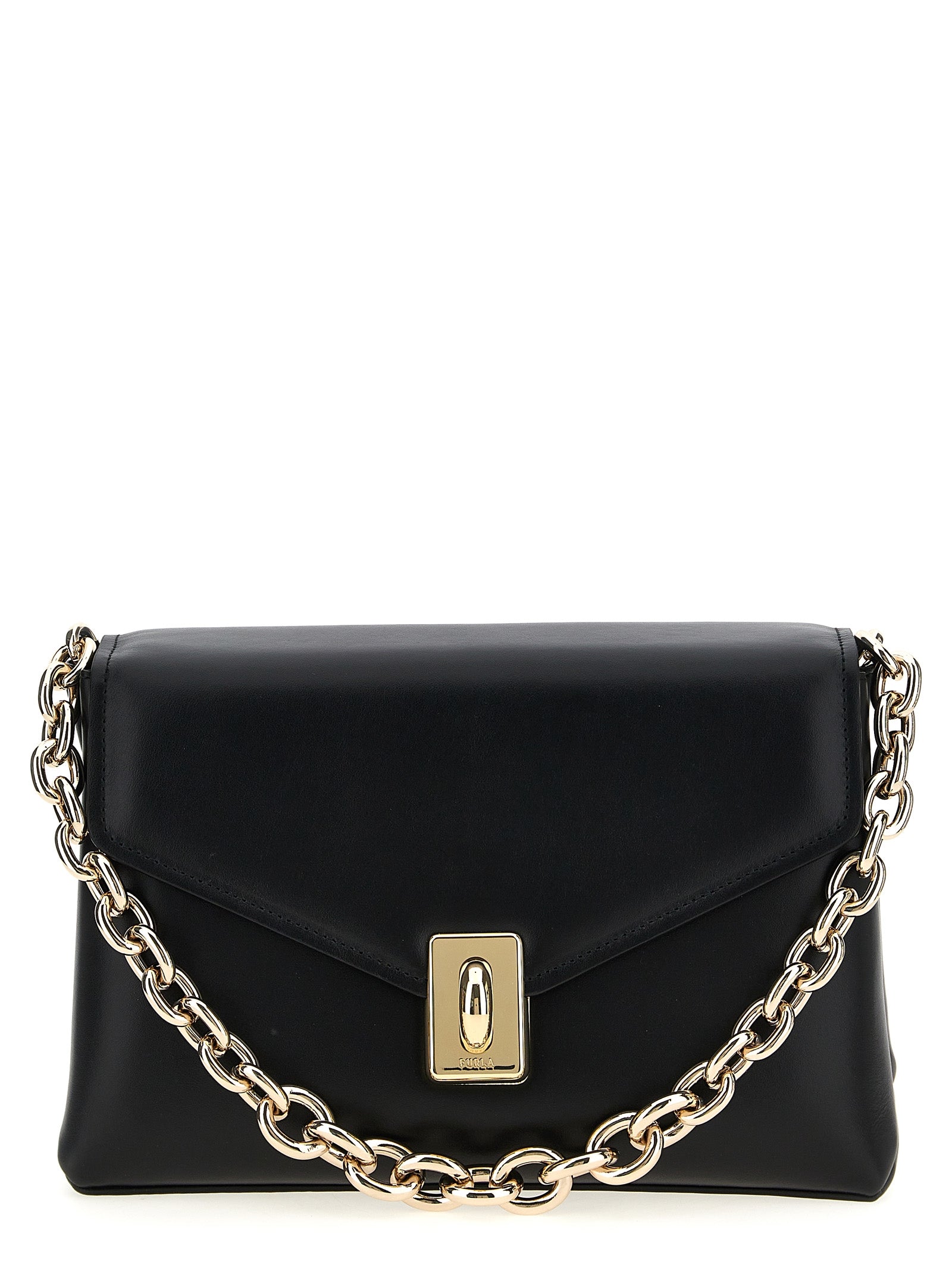 Furla Schwarze Leder Umhängetasche