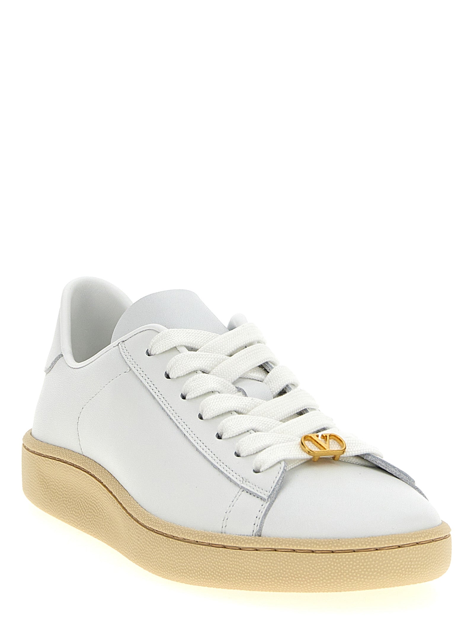 Valentino Garavani Weiße Kalbsleder Low-Top-Sneaker