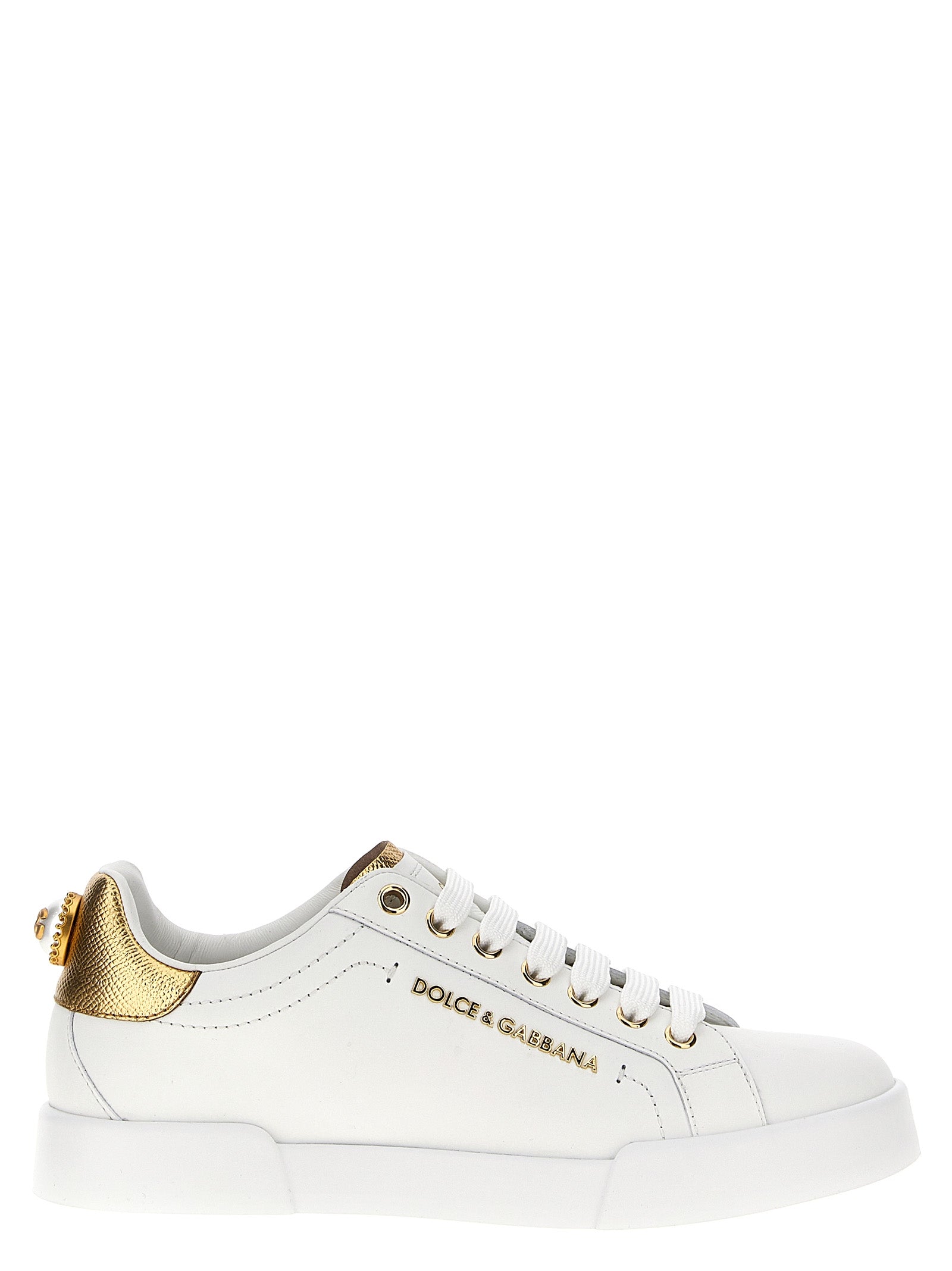 Dolce & Gabbana Sneakers aus Kalbsleder in Gold