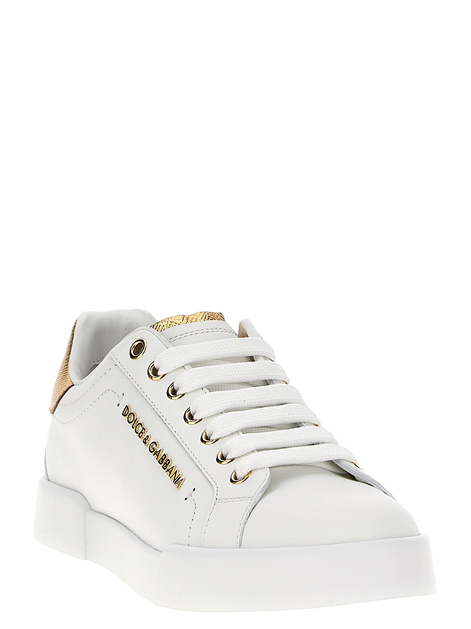 Dolce & Gabbana Sneakers aus Kalbsleder in Gold