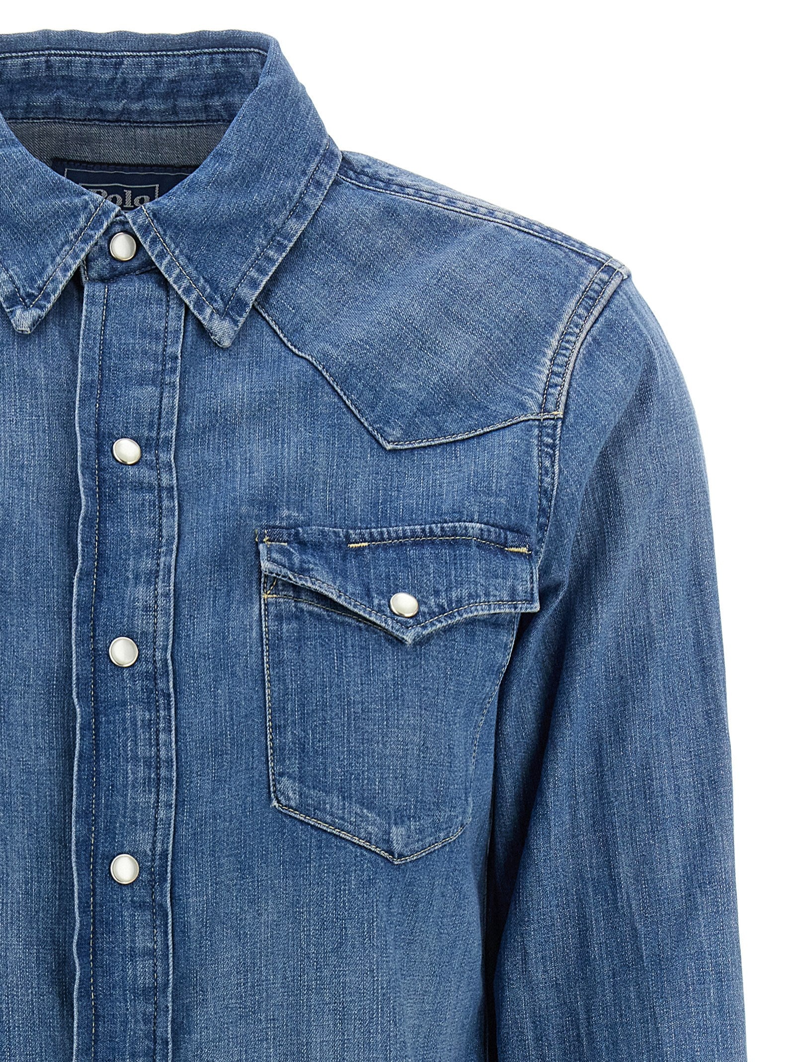 Polo Ralph Lauren Blaue Baumwollbluse
