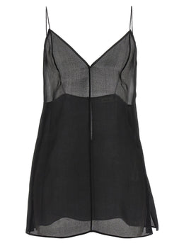 Khaite Schwarze Seiden-Tanktops