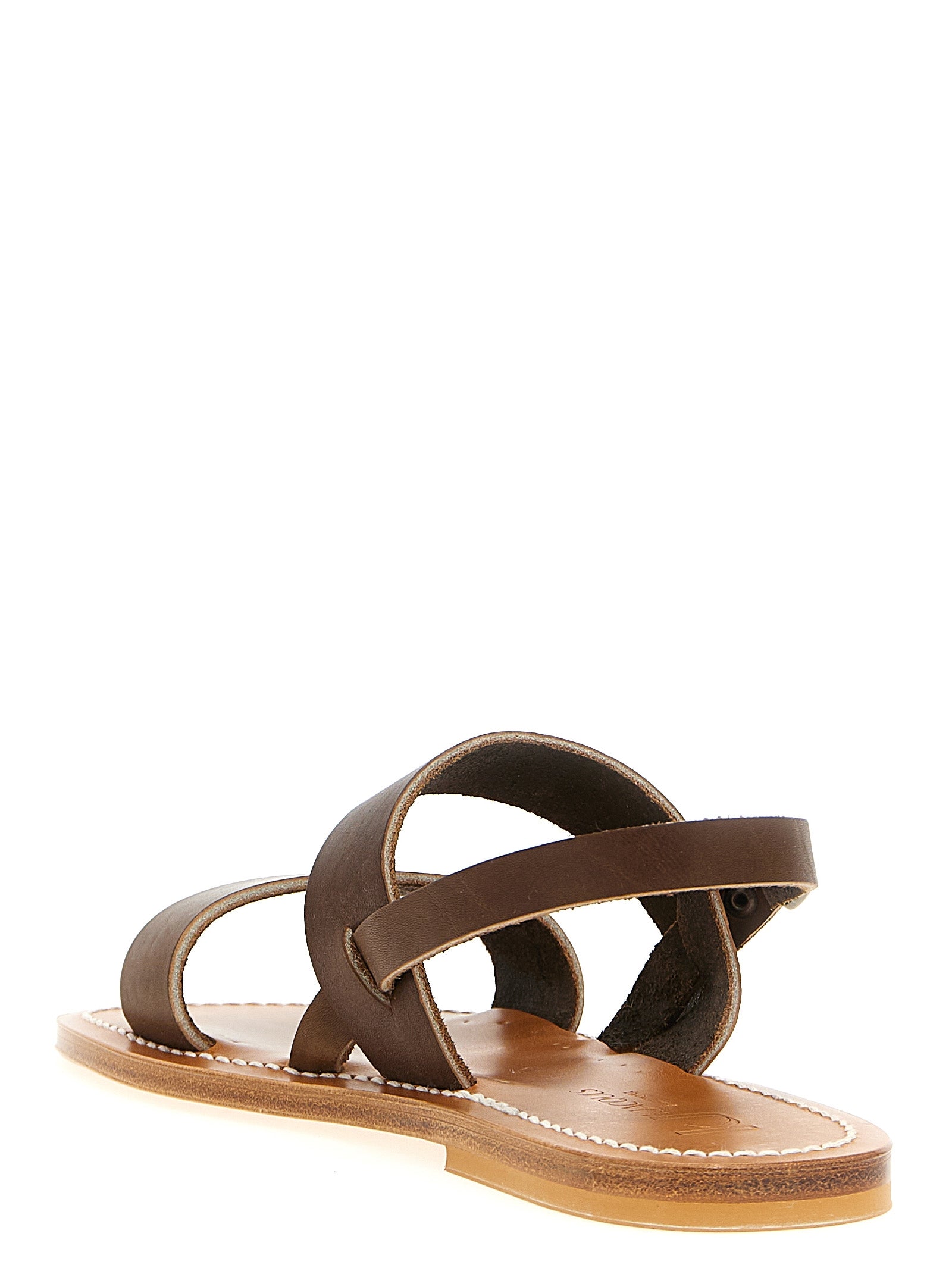 K.JACQUES SAINT TROPEZ Braune Sandalen aus Rindsleder