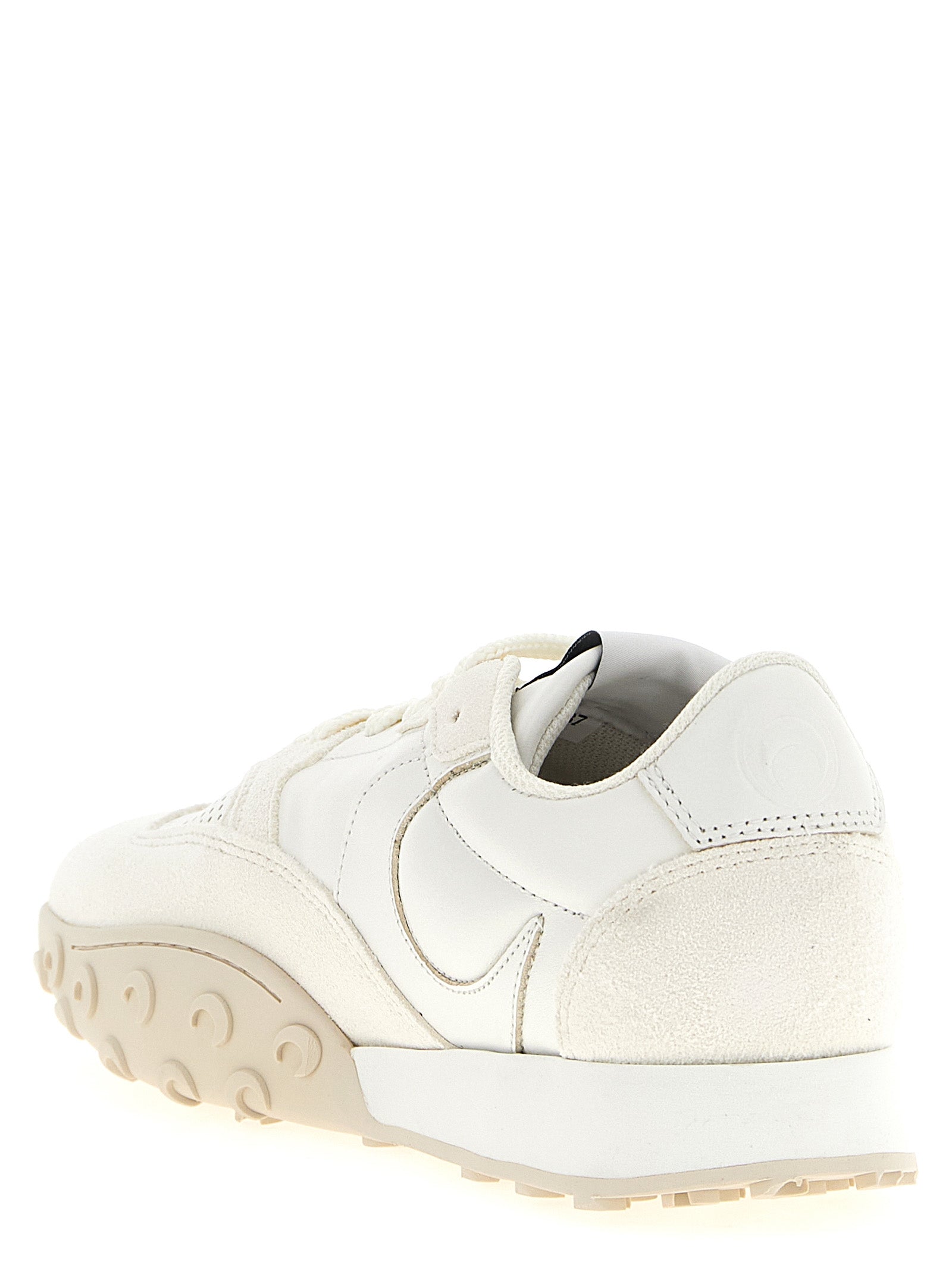 Marine Serre Weiße Kalbsleder-Sneaker im Athletic-Look