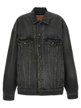 Balenciaga Graue Jeansjacke aus Baumwolle
