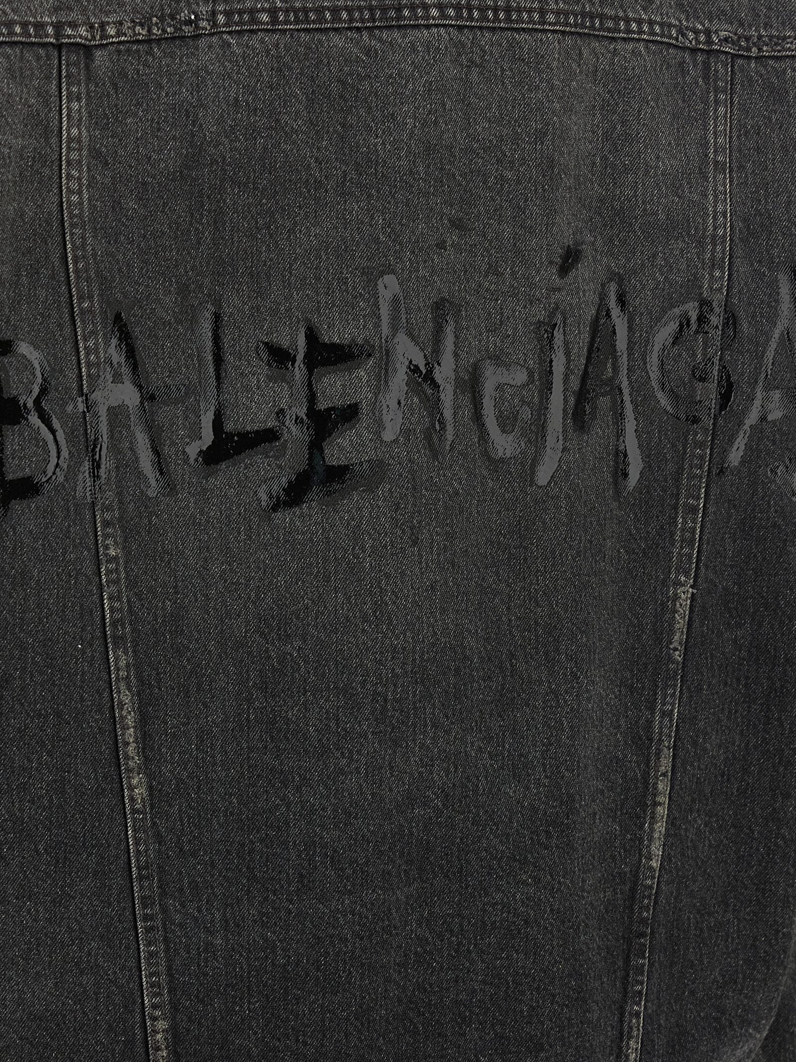 Balenciaga Graue Jeansjacke aus Baumwolle