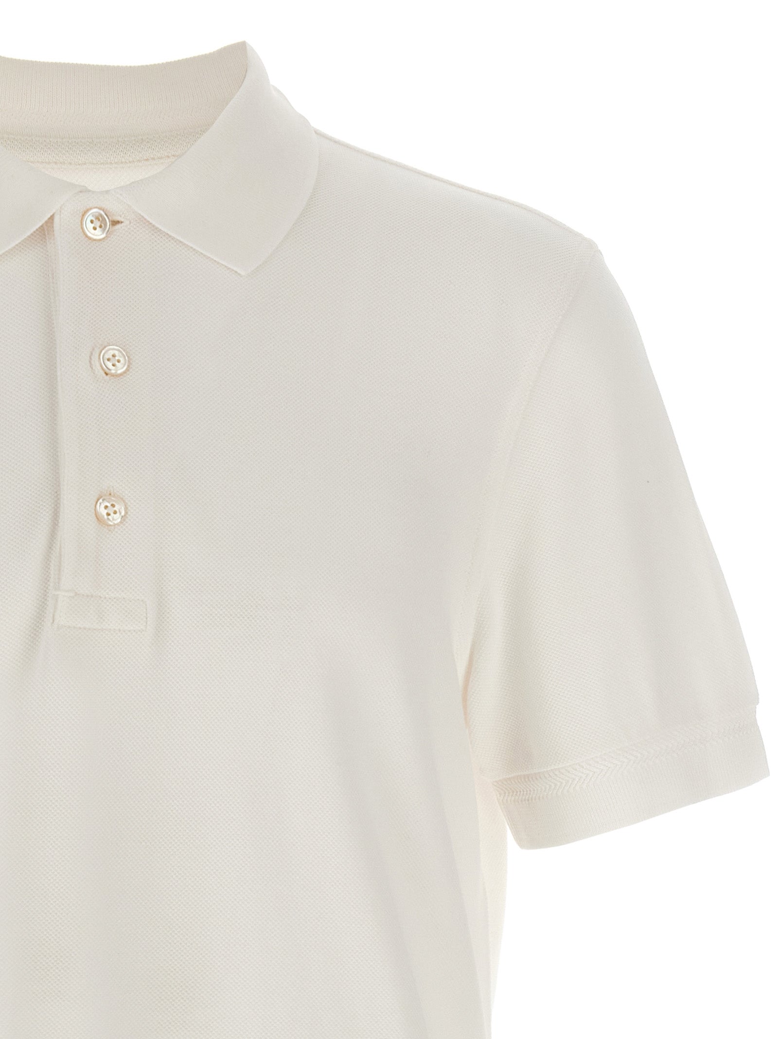 Tom Ford Weißes Lyocell-Polohemd