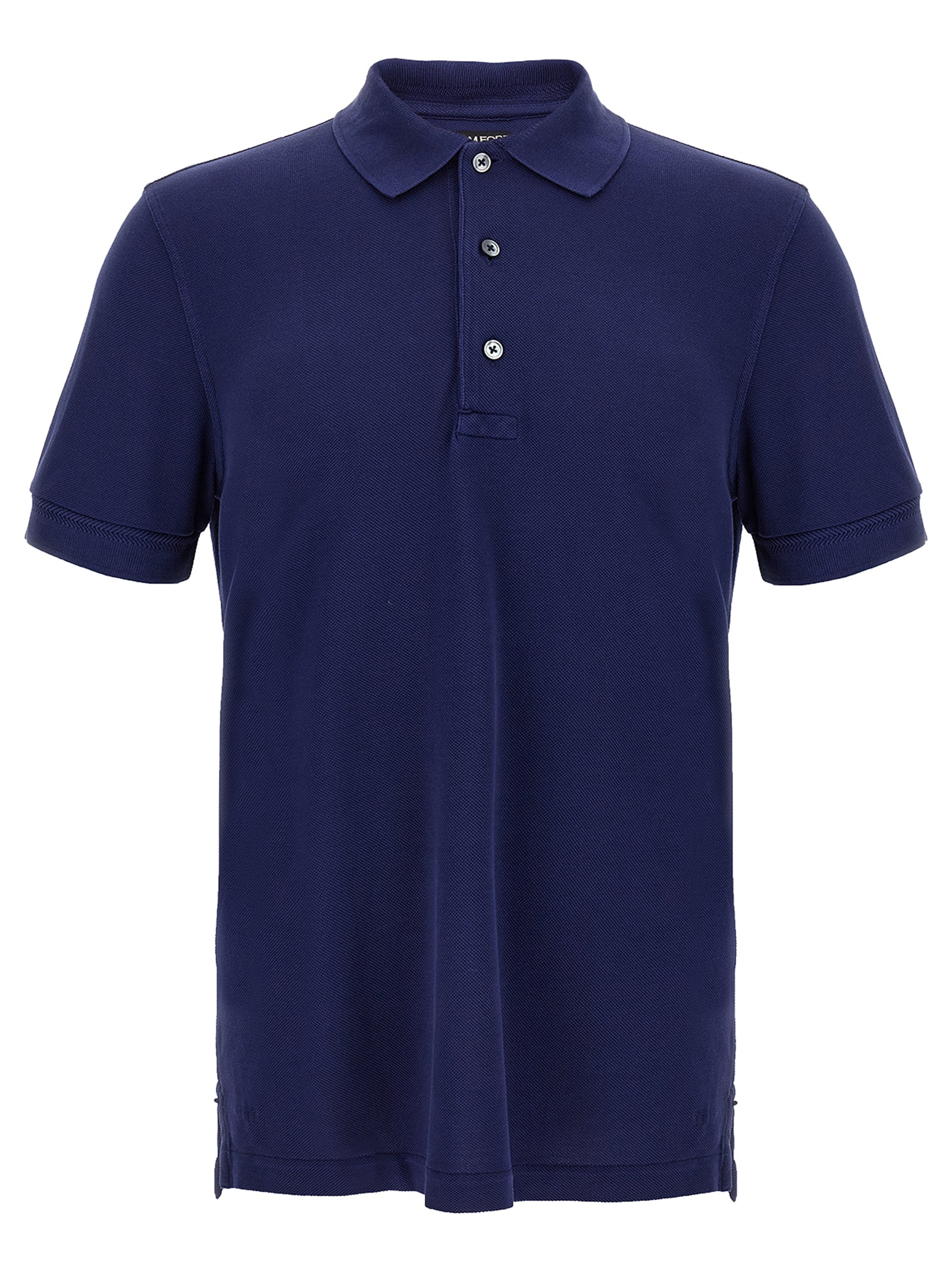 Tom Ford Blaues Lyocell-Polohemd