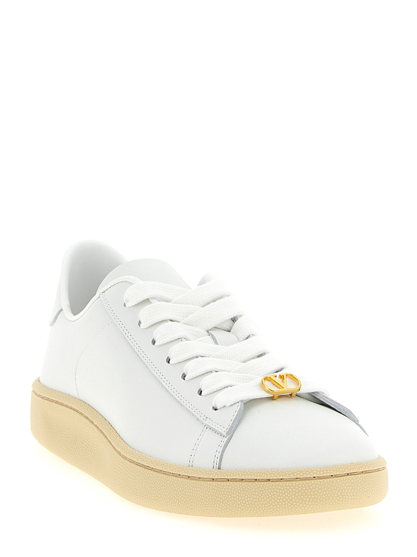 Valentino Garavani Weiße Kalbsleder Low-Top-Sneaker