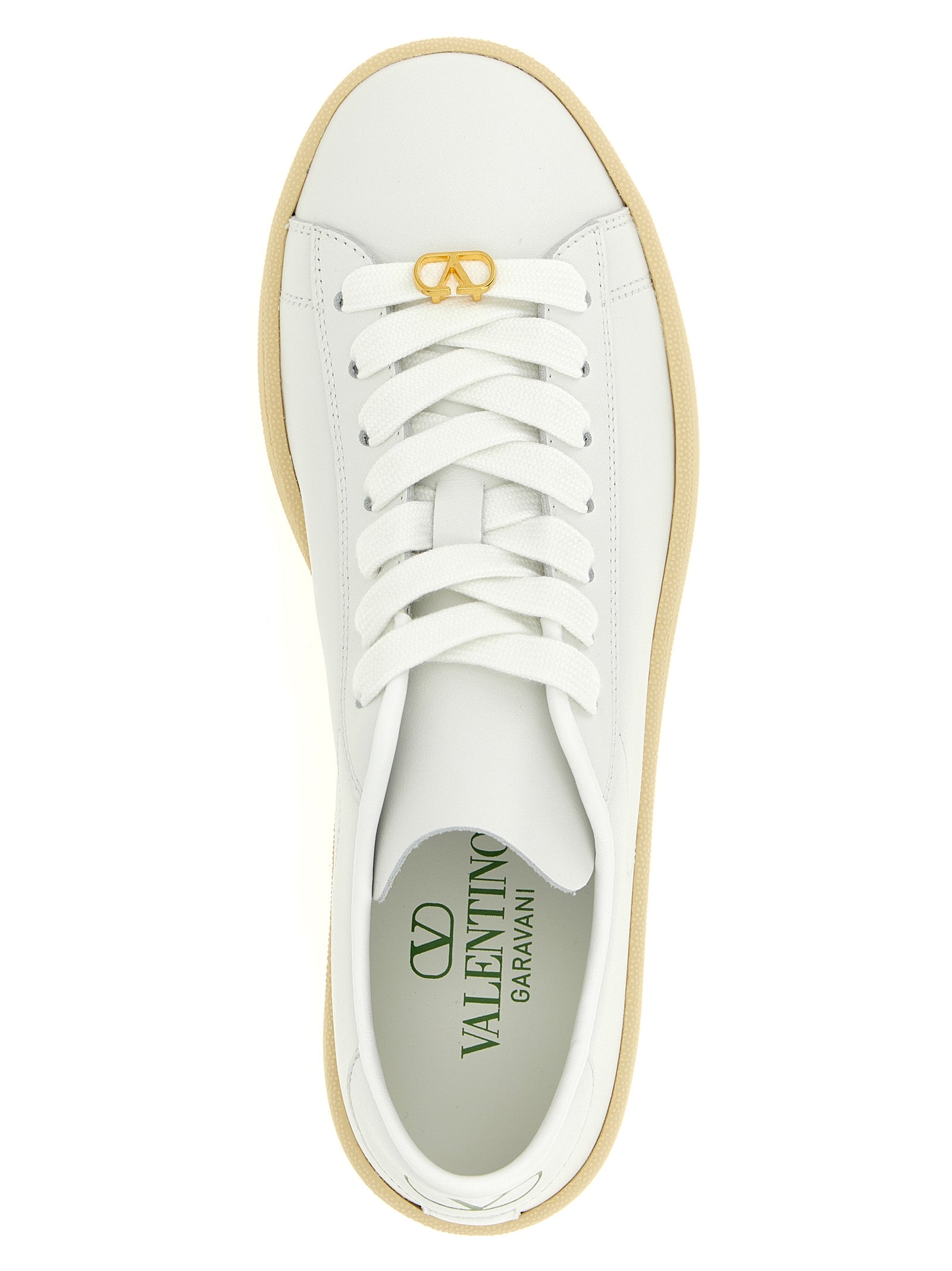 Valentino Garavani Weiße Kalbsleder Low-Top-Sneaker