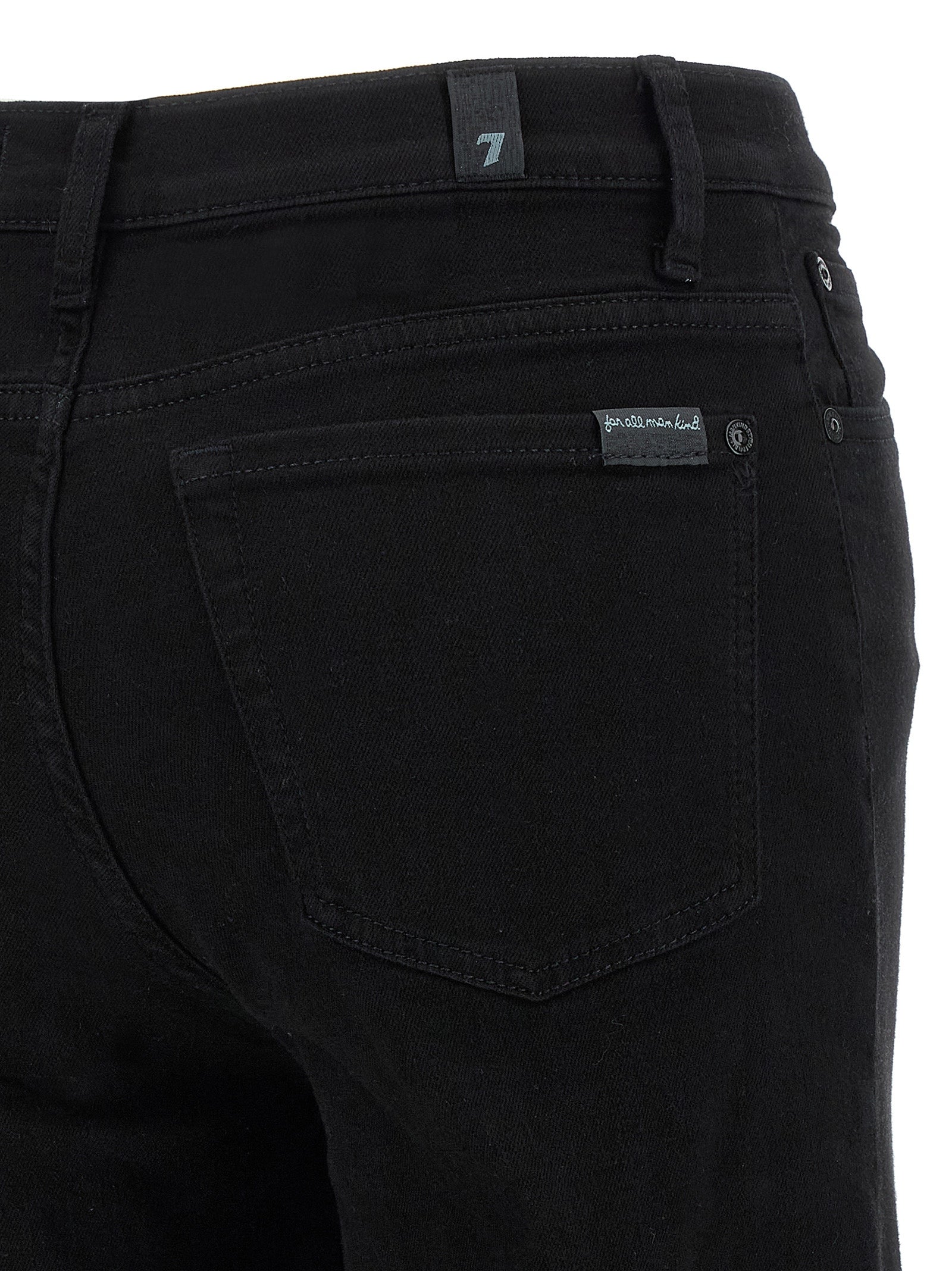 7 For All Mankind Schwarze Baumwoll-Schlagjeans