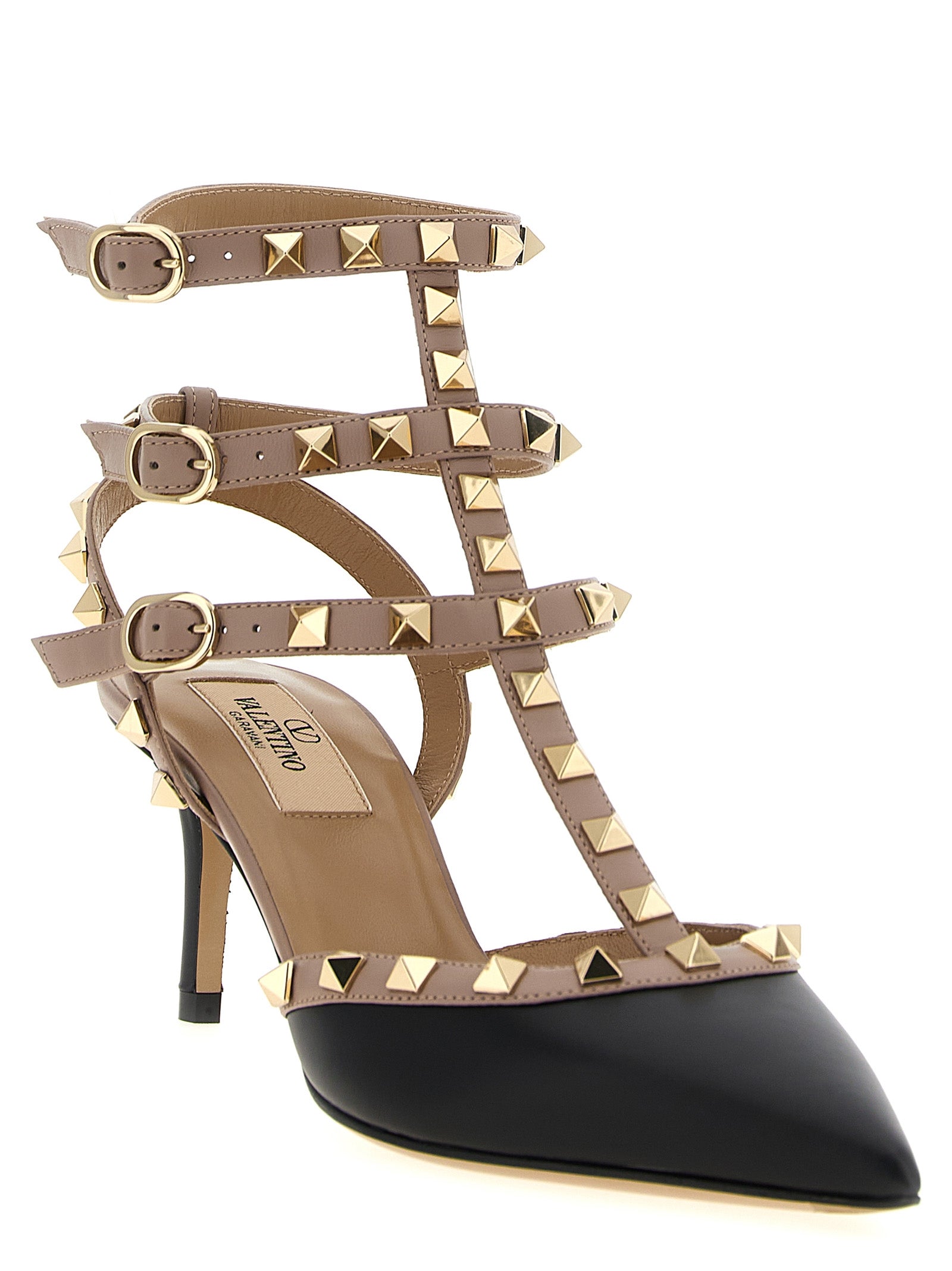 Valentino Garavani Mehrfarbige Pumps mit mittelhohem Absatz aus Lammleder
