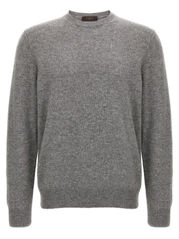 ZANONE Grauer Cardigan aus reiner Schurwolle