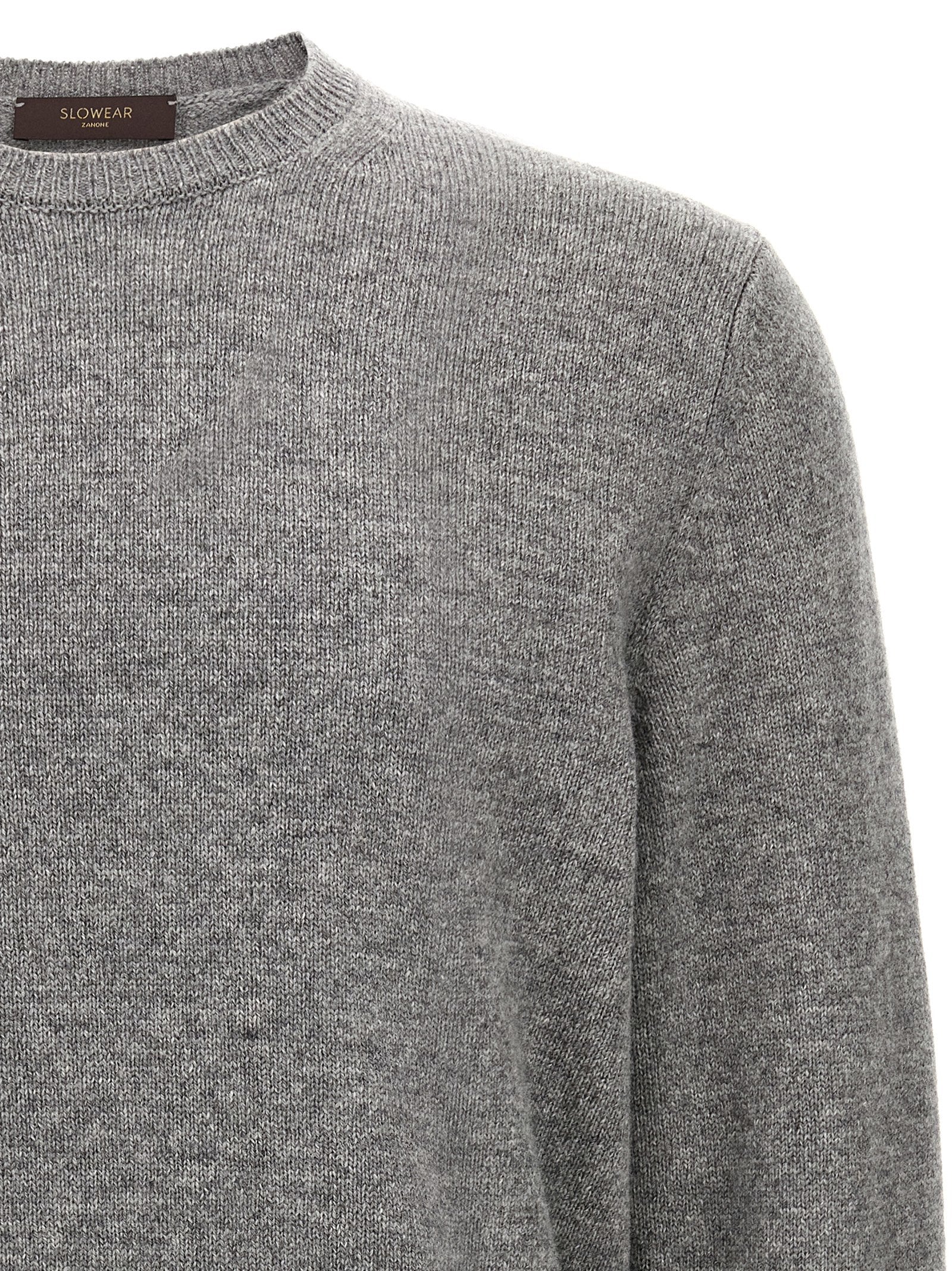 ZANONE Grauer Cardigan aus reiner Schurwolle