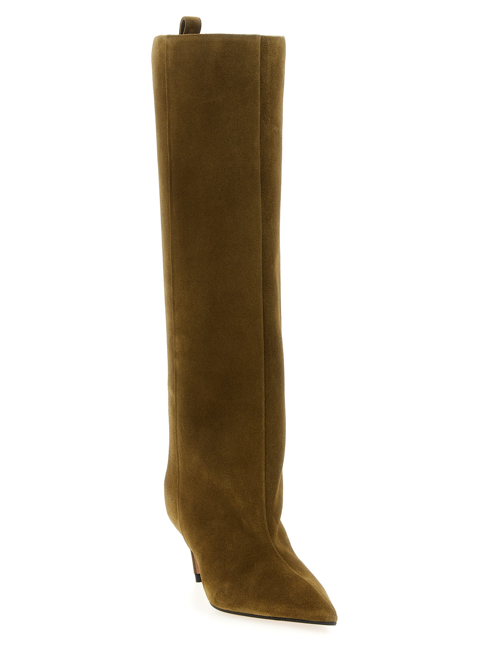The Attico Zweifarbige Overknee-Stiefel aus Ziegenleder